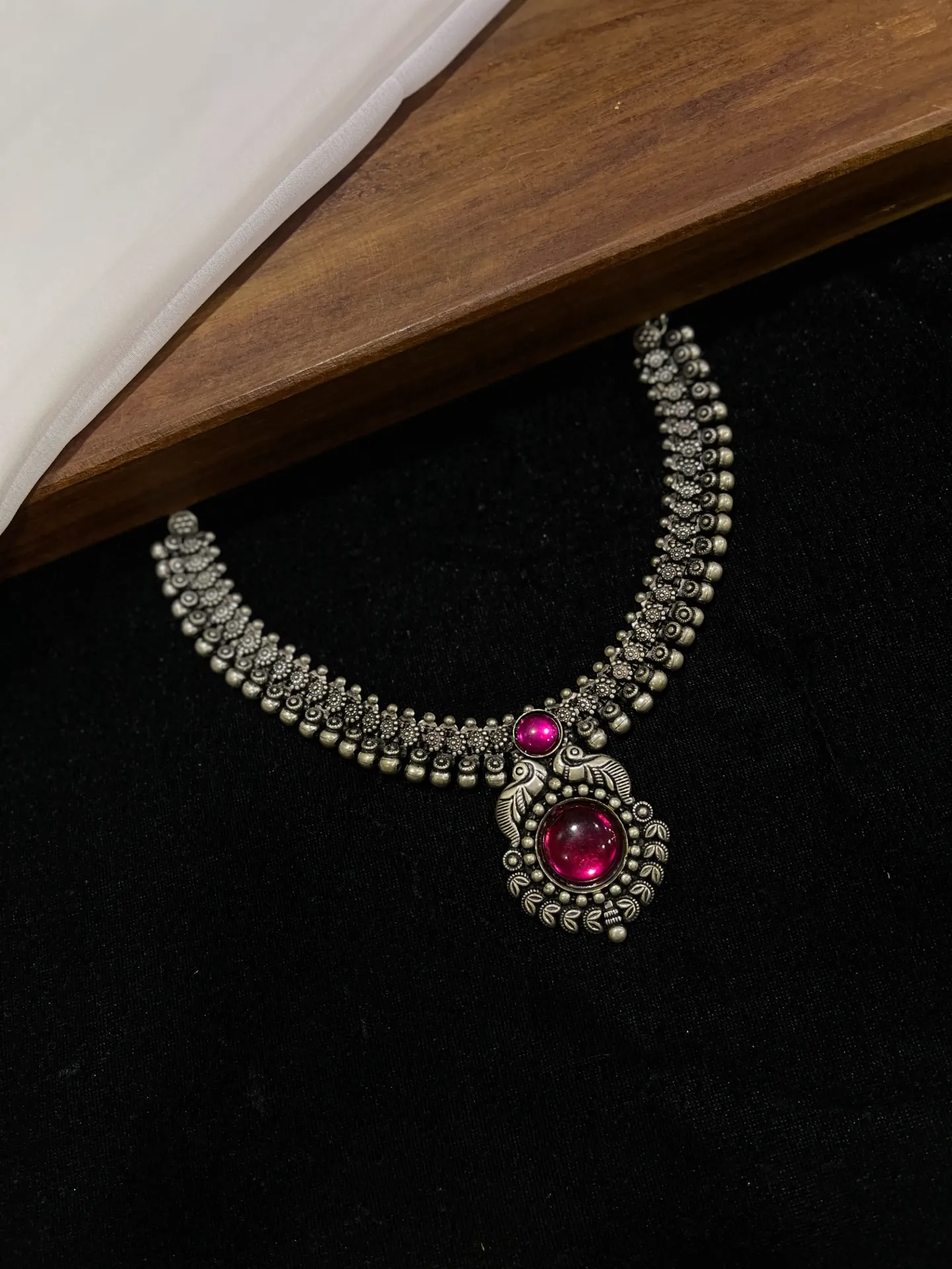 [Necklace60] Pink Stone Pendant  Oxi Necklace-N60