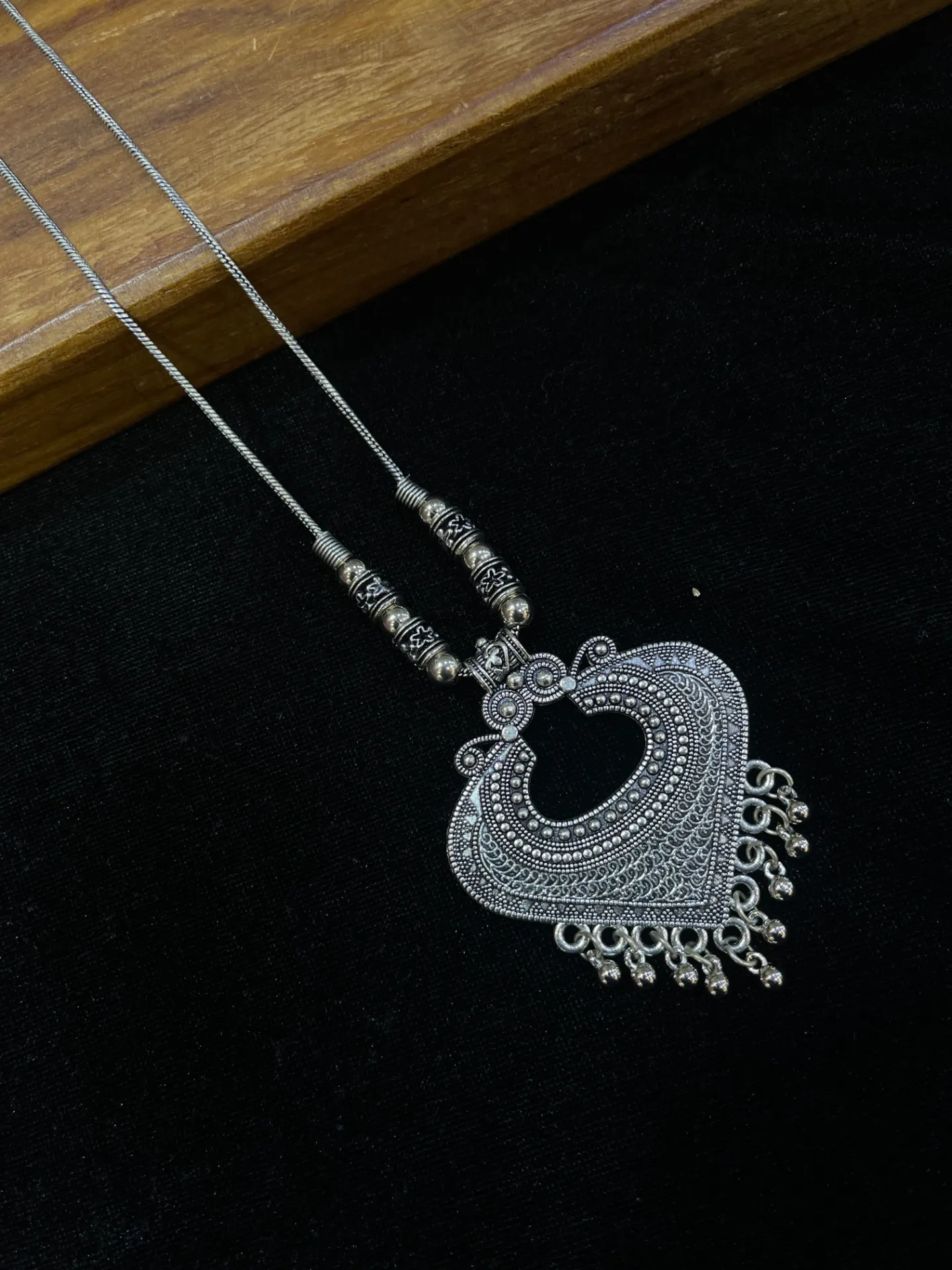 Black Metal Oxidised Chain -N77