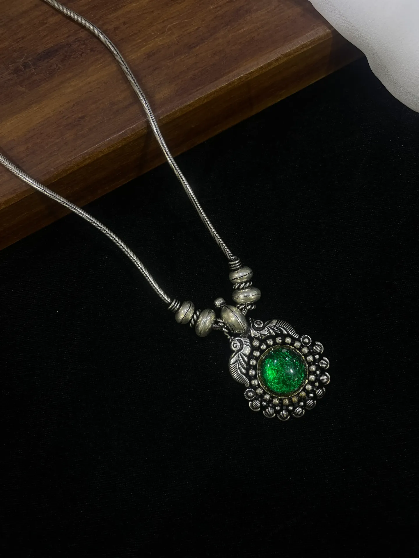 Green Stone Oxi Necklace-N93