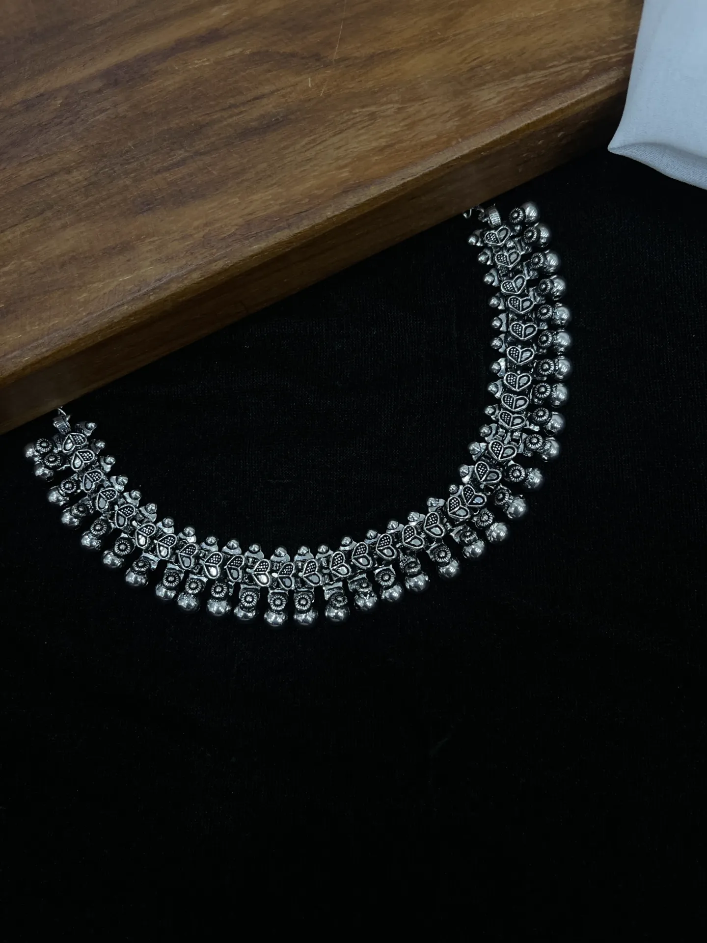 Silver Beads Oxi Necklace-N115