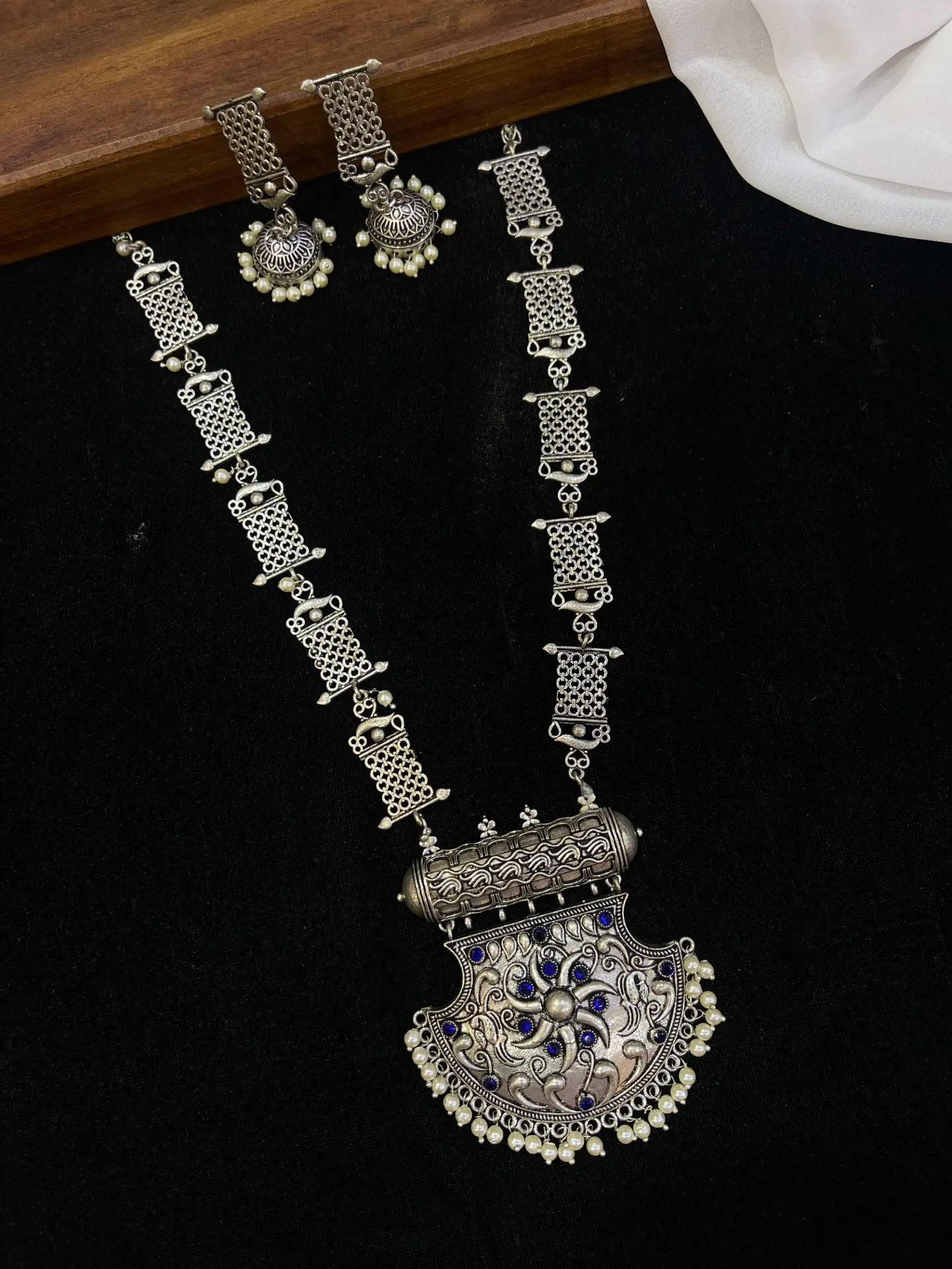 [Necklace123] Black Oxi Long Chain-N123