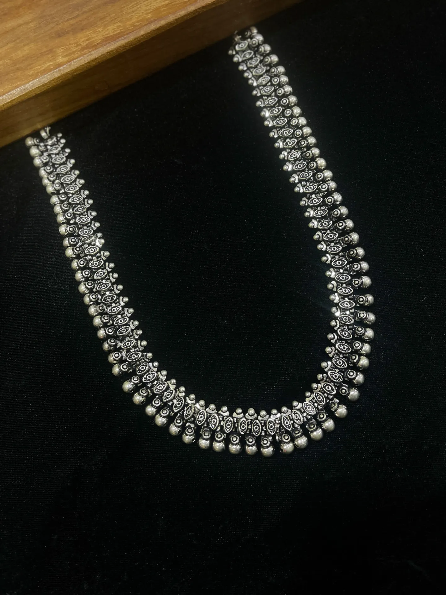 Silver Beads Oxidised Haaram -H14