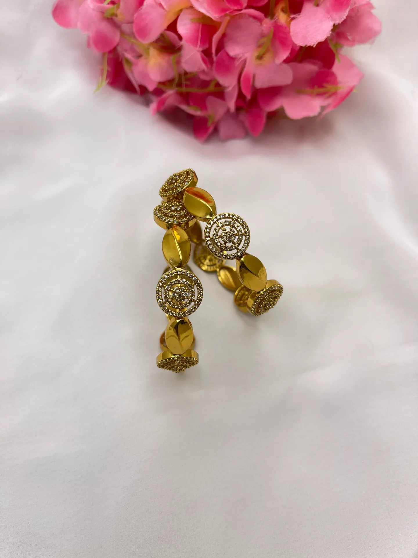 White Stone Bangles -B10