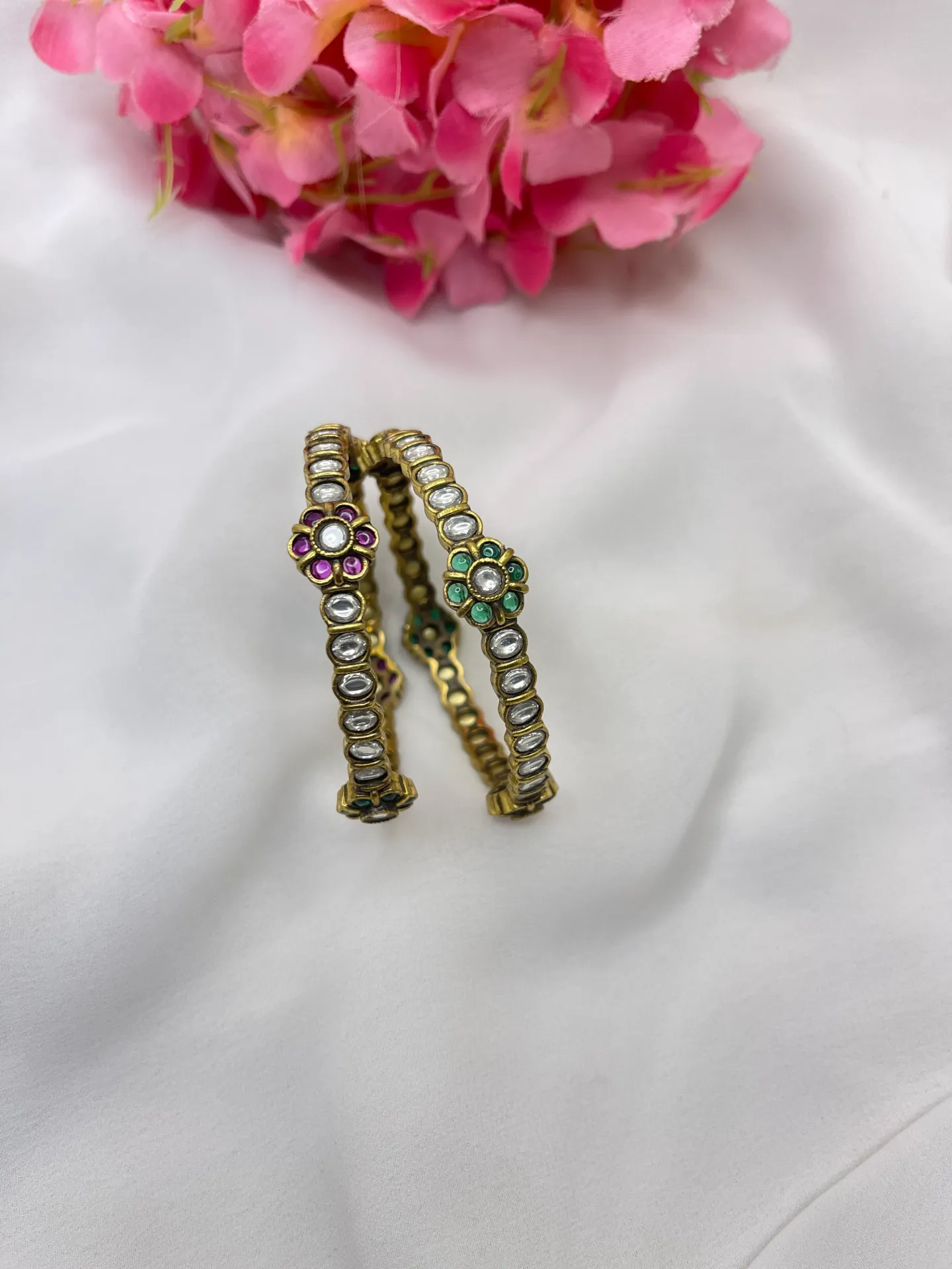 Flower Design Bangles -B26