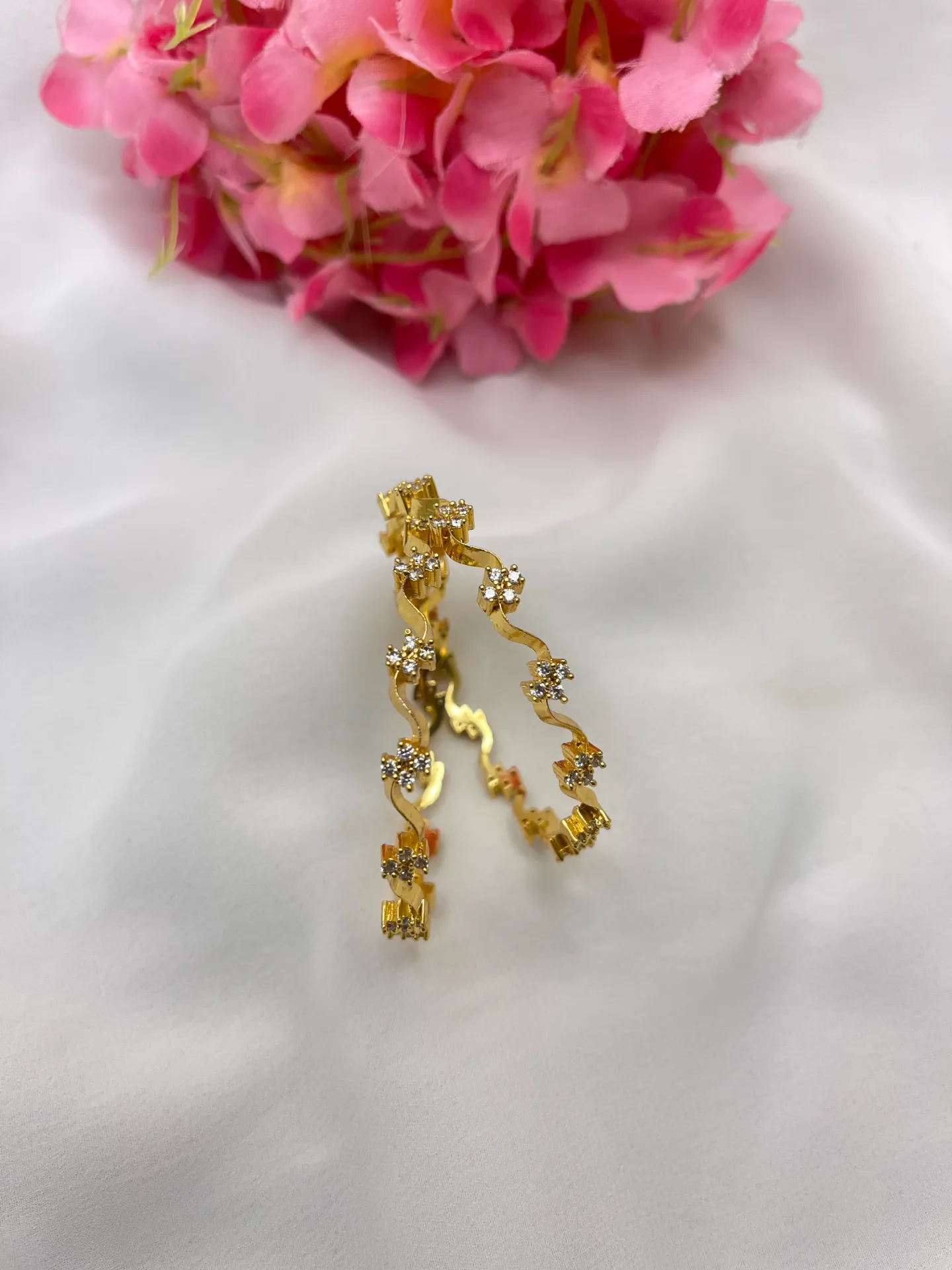 White Stone Bangles -B31