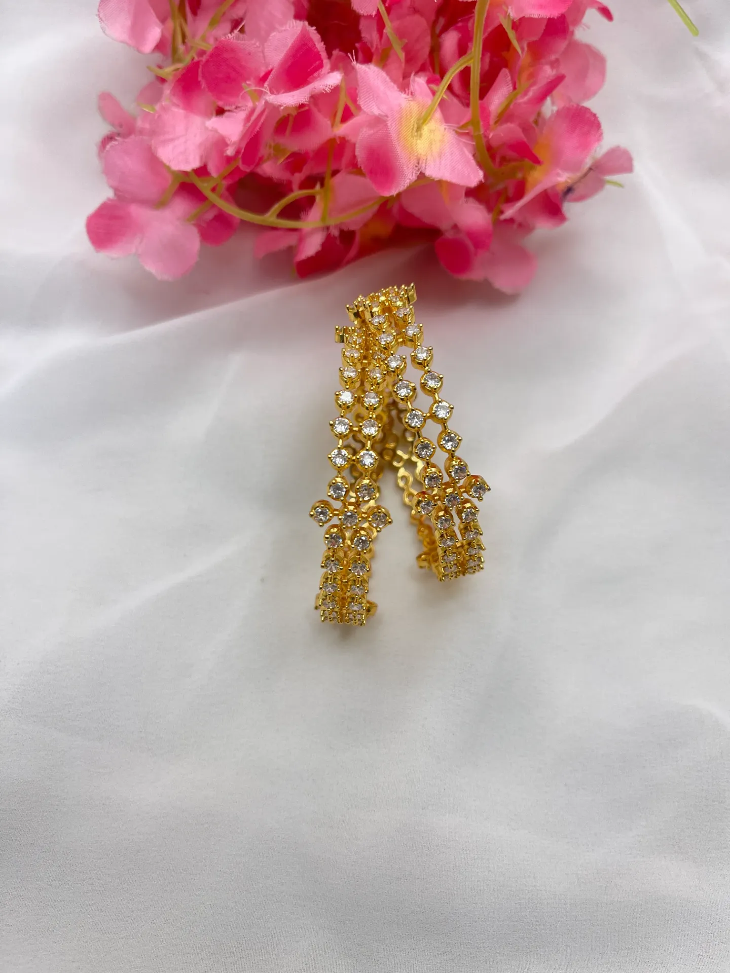 White Stone Bangles -B36