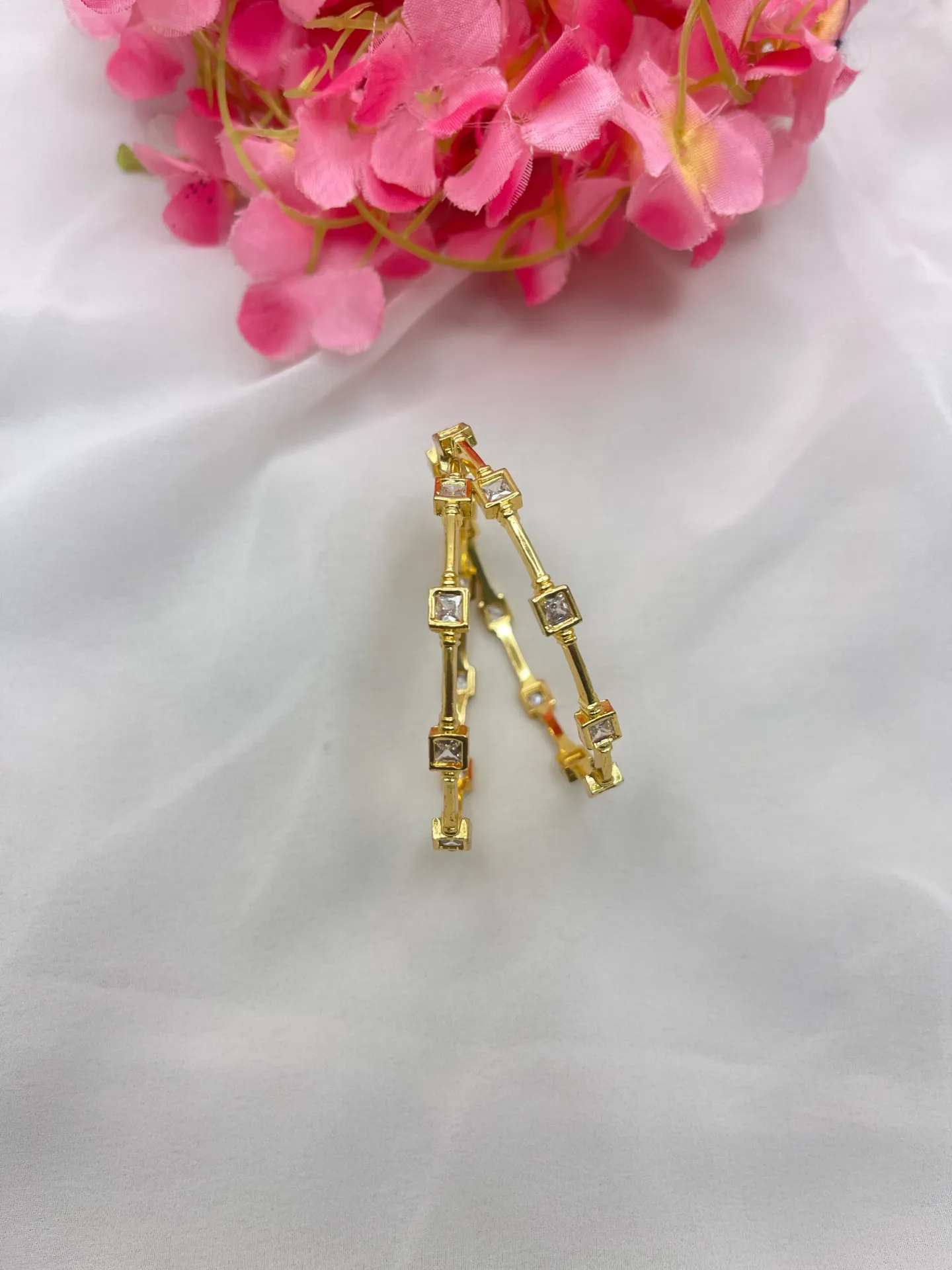 White Stone Bangles -B39