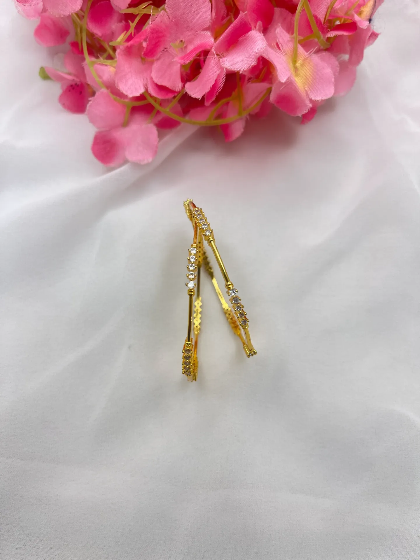 Simple White Stone Bangles -B40