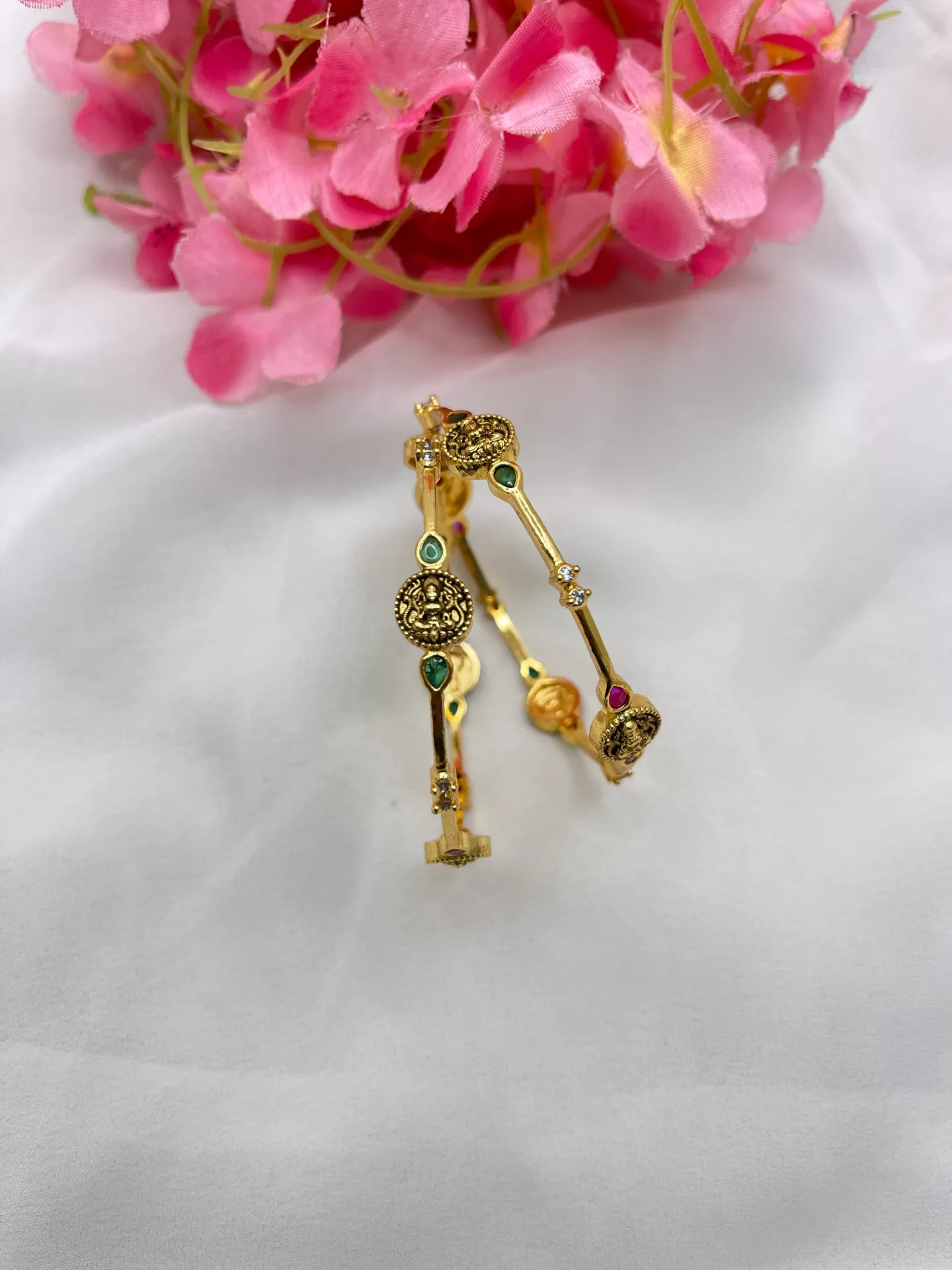 [B57 2.4] Gap Lakshmi Multi Stone Bangles-B57 (2.4)