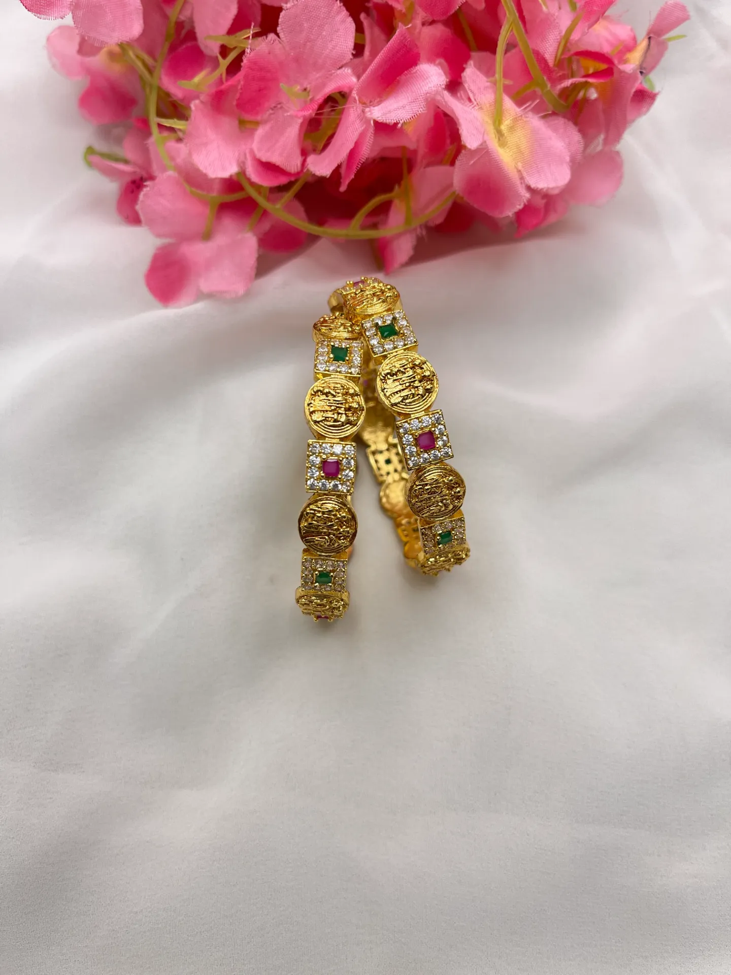 Round Multi Stone Bangles -B64