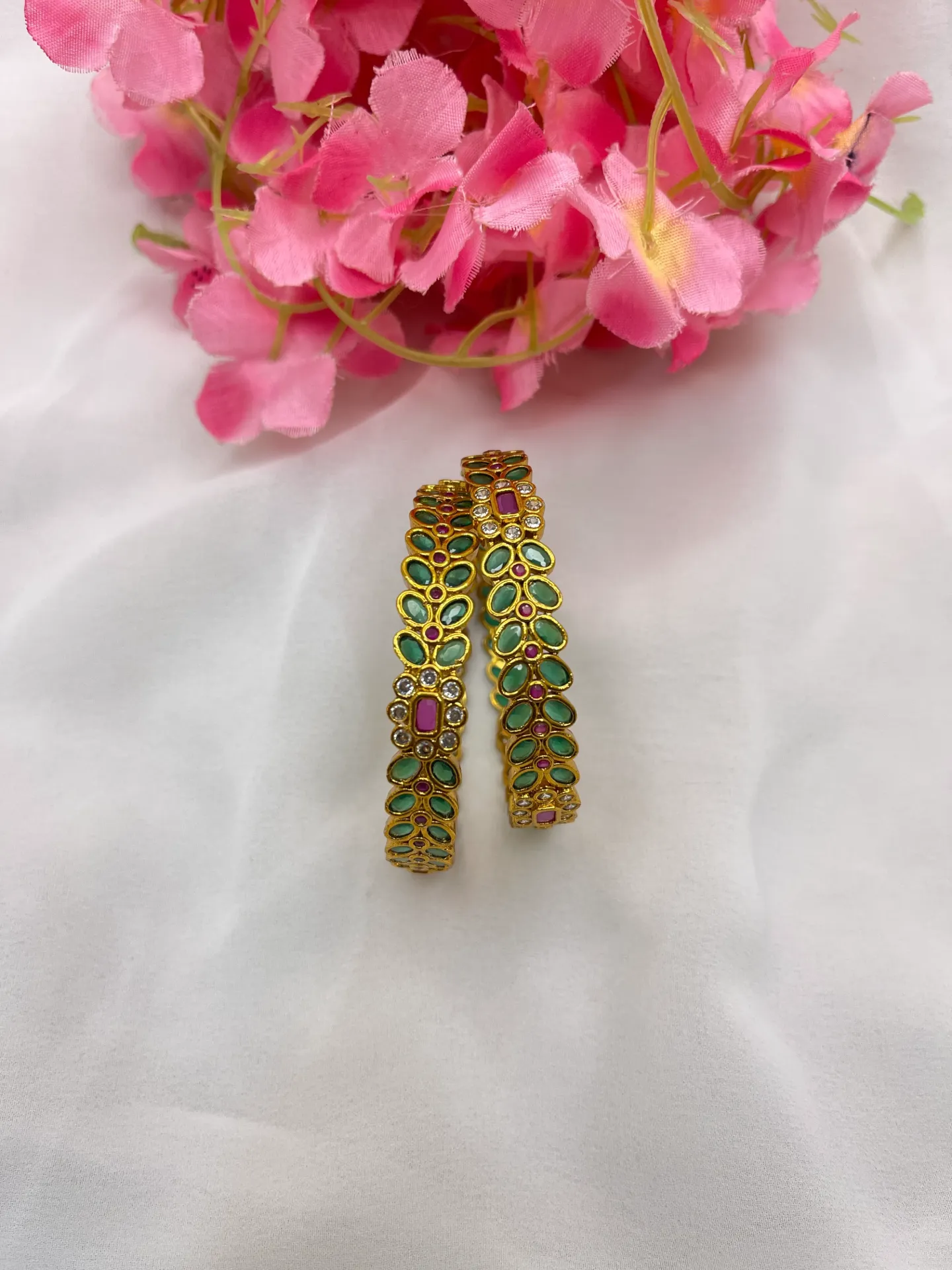 Green Leaf Design Bangles -B84