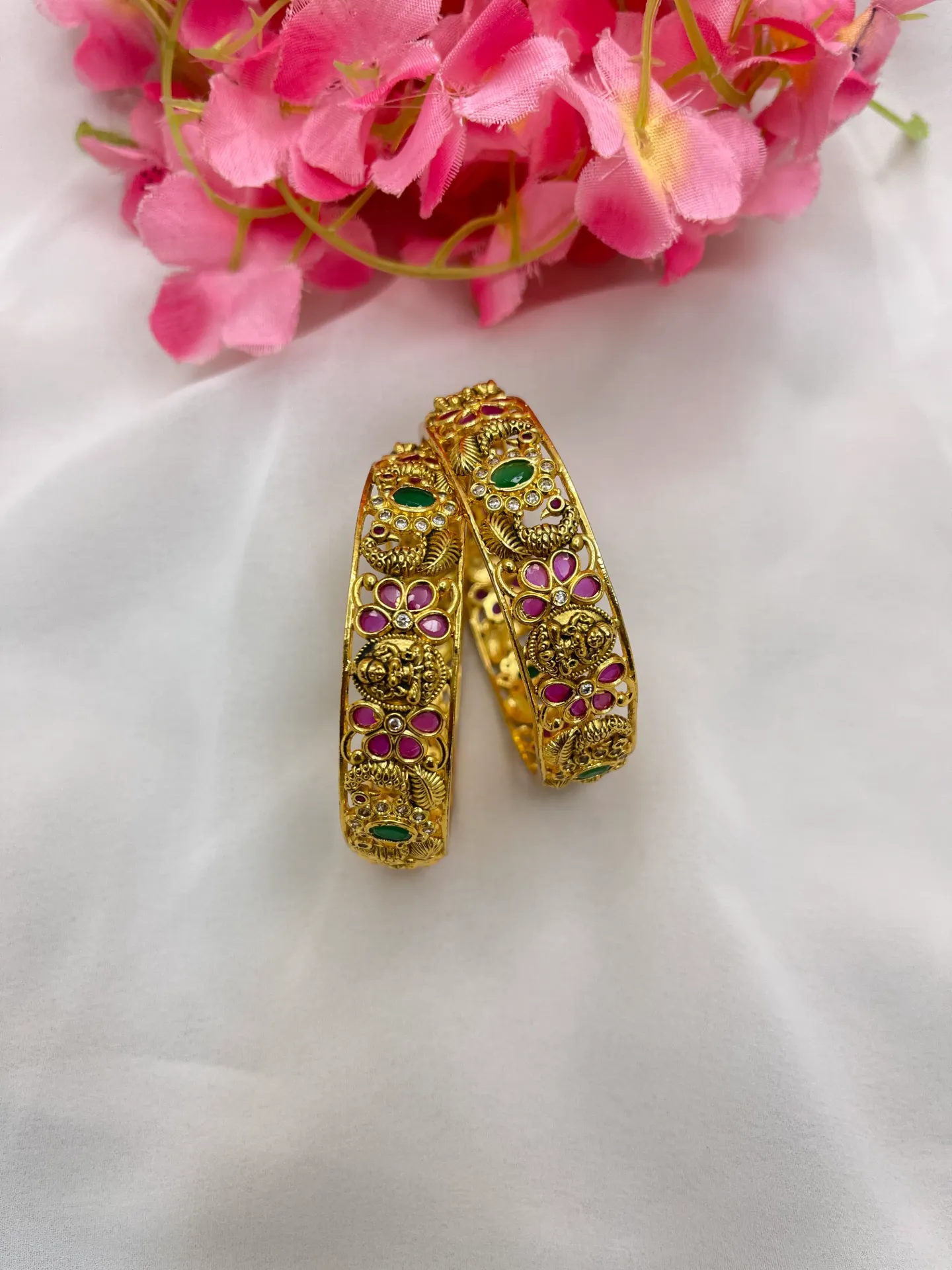 Peacock Flower Design Bangles -B88