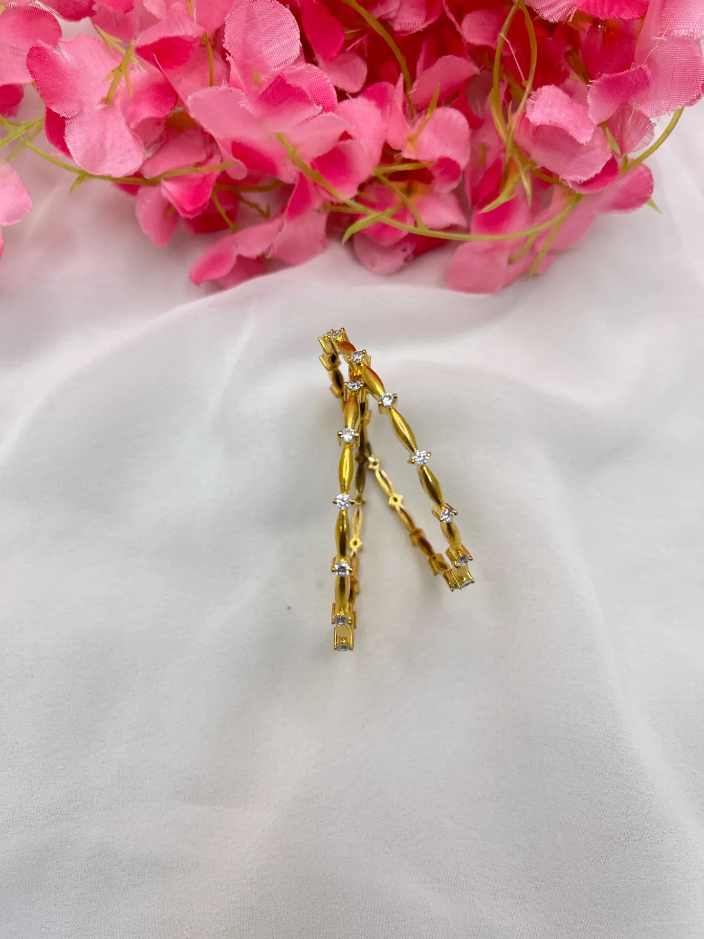 Multi White Stone Bangles-B97