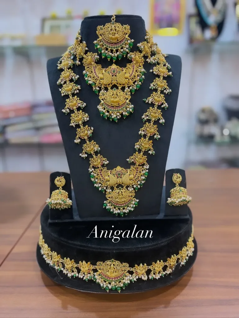 [BD Antique 21] Lakshmi mayil Heritage Gold Jewellery Set