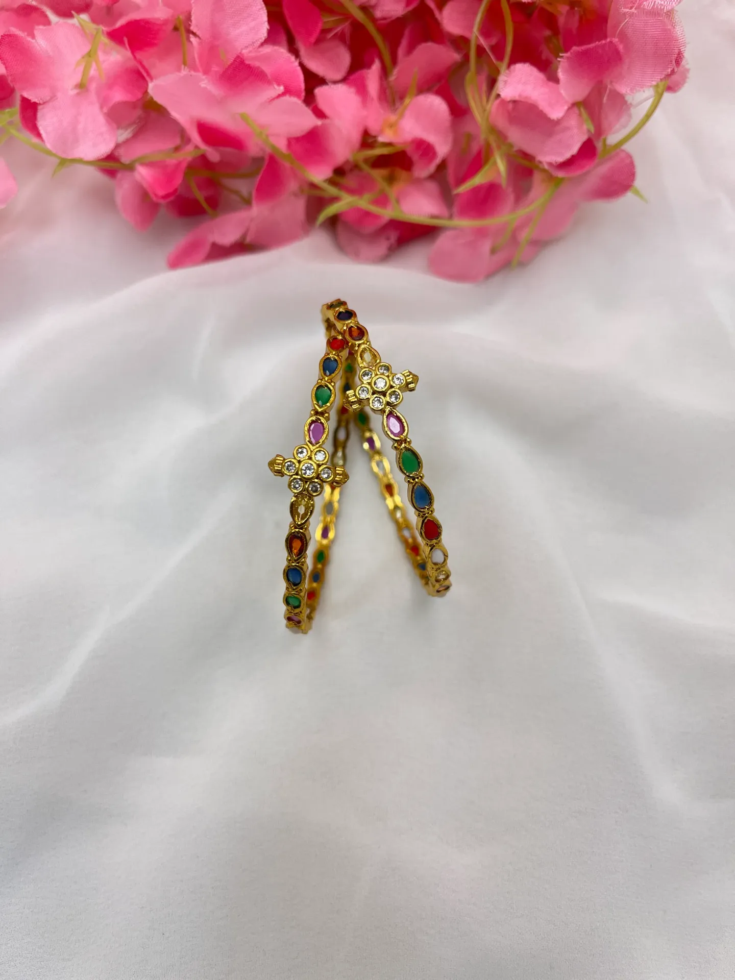 Flower Design Bangles -B122