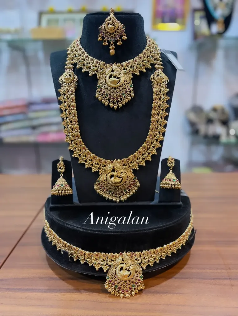 [BD Antique 107] Bridal Temple Peacock Set