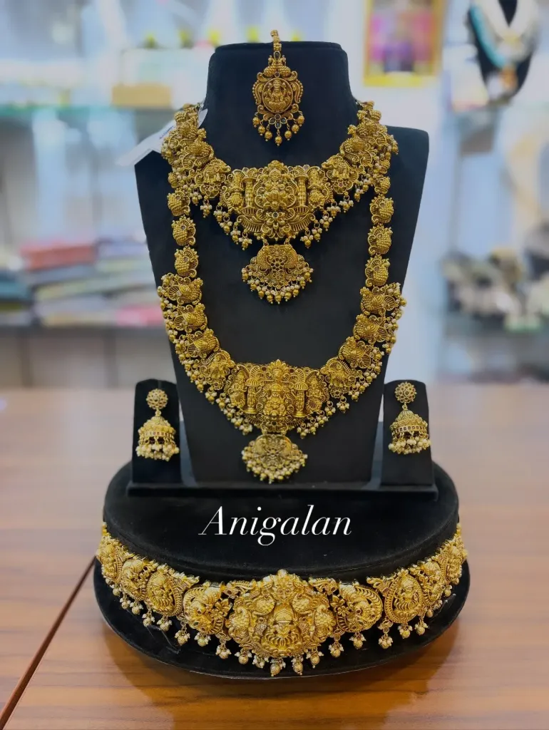 [BD Antique 25] Grand Lakshmi Bridal Temple Set