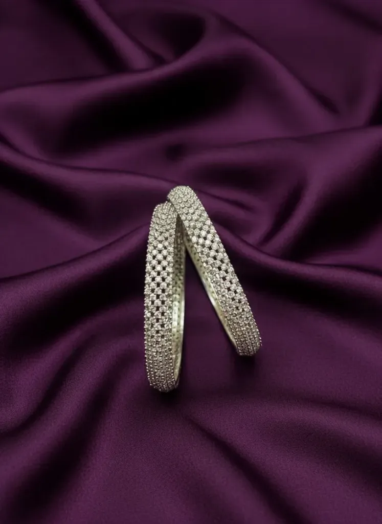 [B169 2.4] White Stone Design Bangles-B169 (2.4)