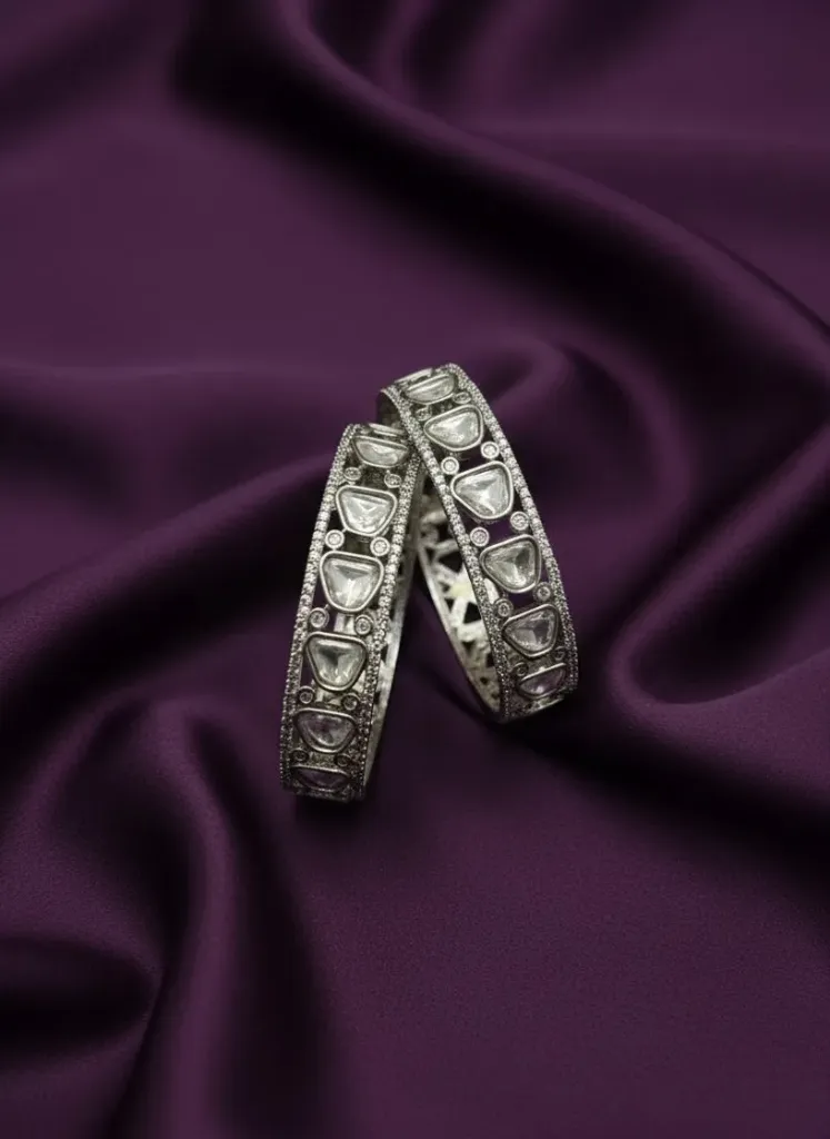 [B173 2.4] AD White Stone Bangles -B173 (2.4)