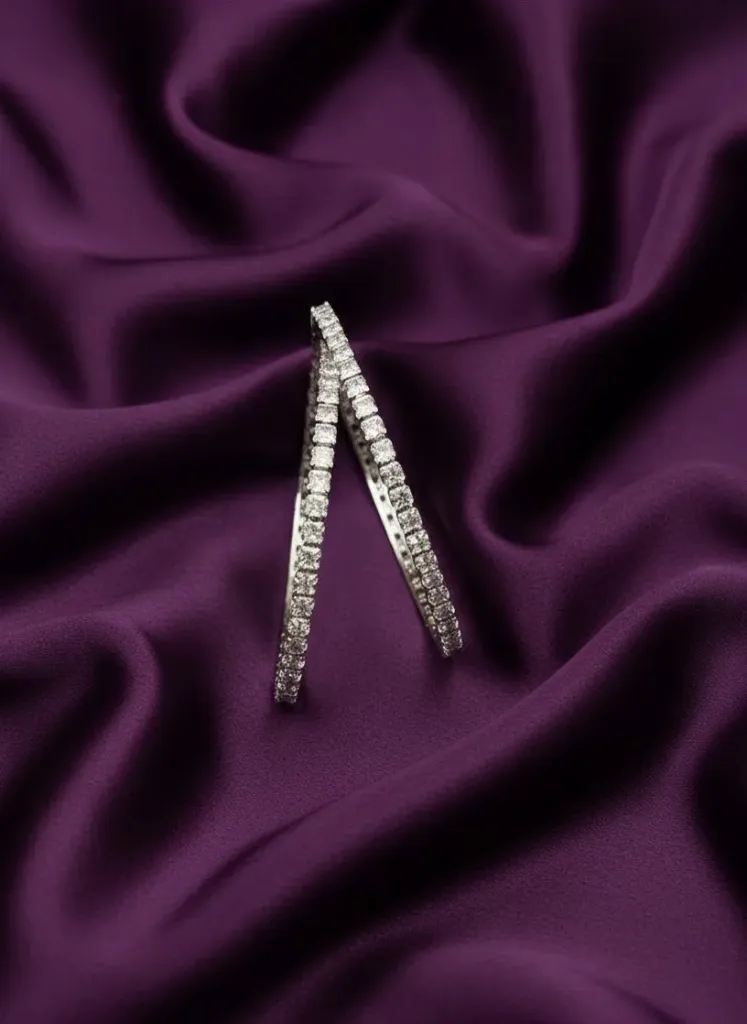 [B174 2.4] White Stone Bangles -B174 (2.4)