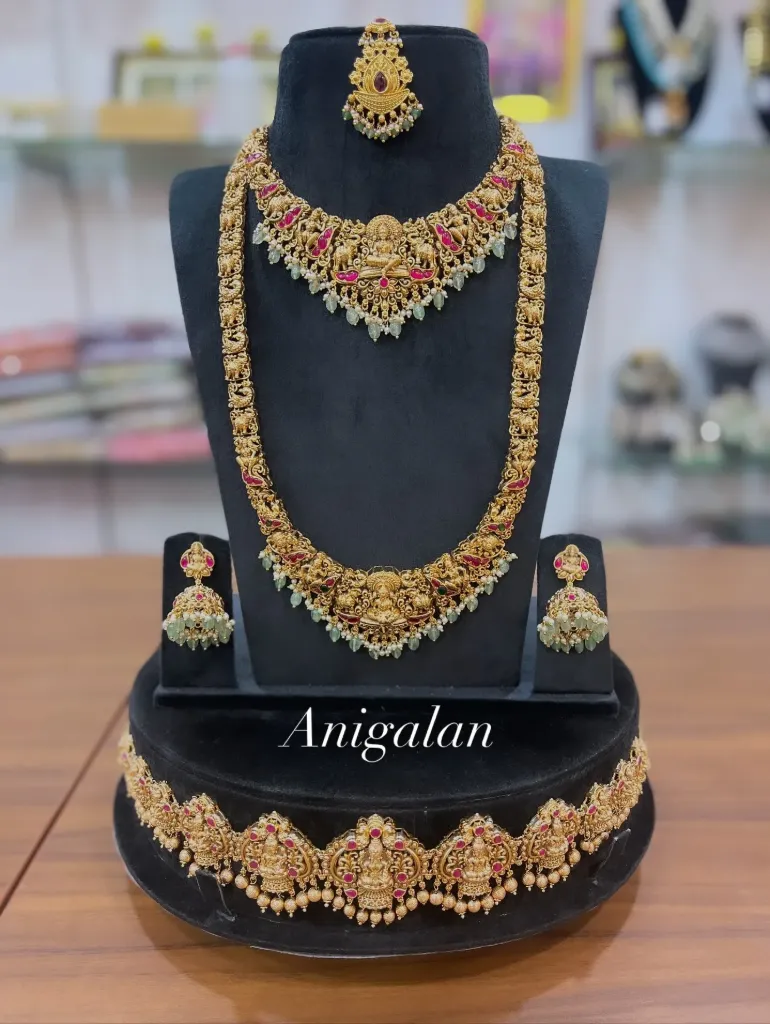 [BD Antique 31] Lakshmi Red Antique Bridal Set