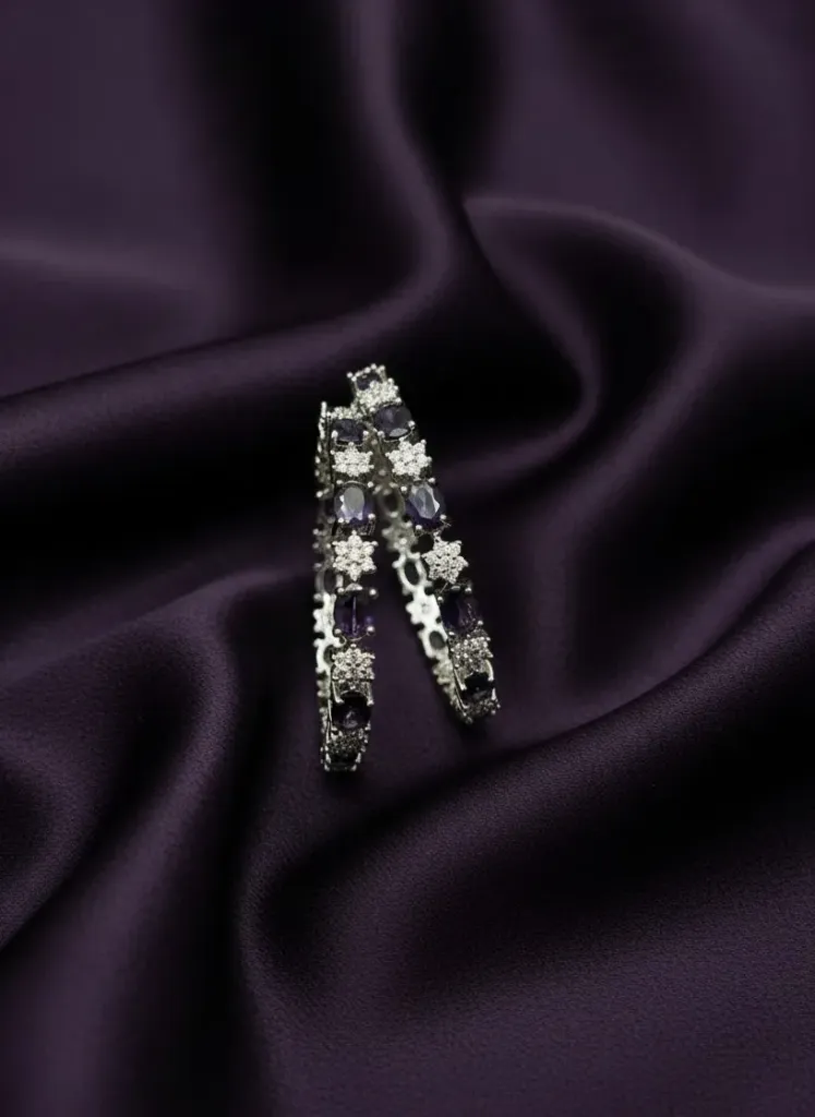 [B178 2.4] Purple Stone Bangles  -B178 (2.4)