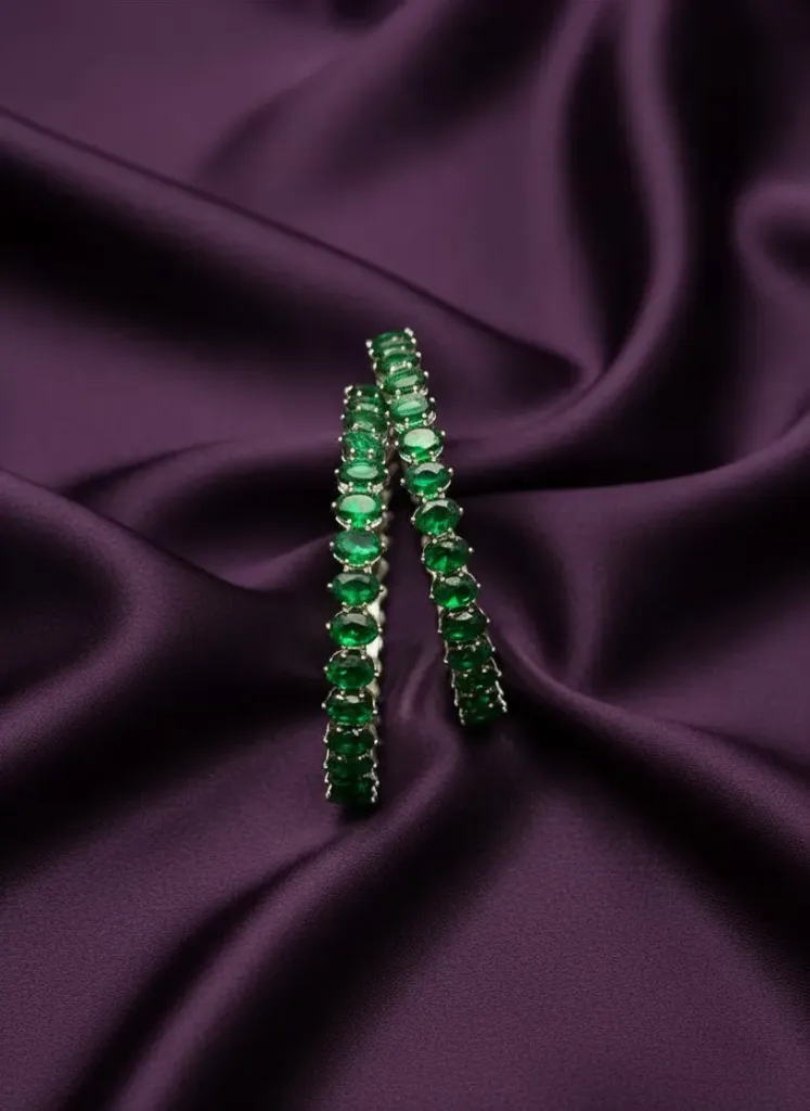[B181 2.4] Green Stone Design Bangles-B181 (2.4)
