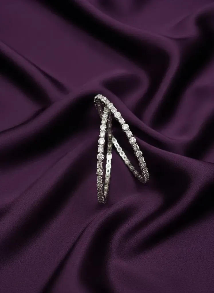 [B185 2.4] White stone Design Bangles-B185 (2.4)