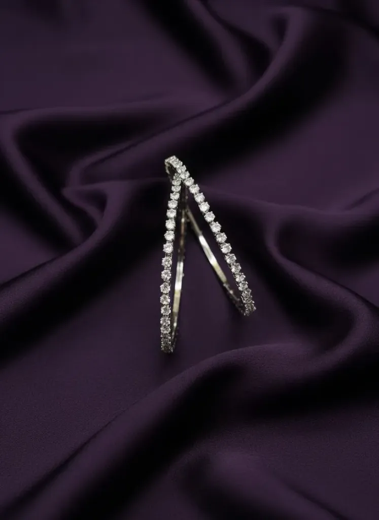 [B186 2.4] White AD Stone Design Bangles -B186 (2.4)