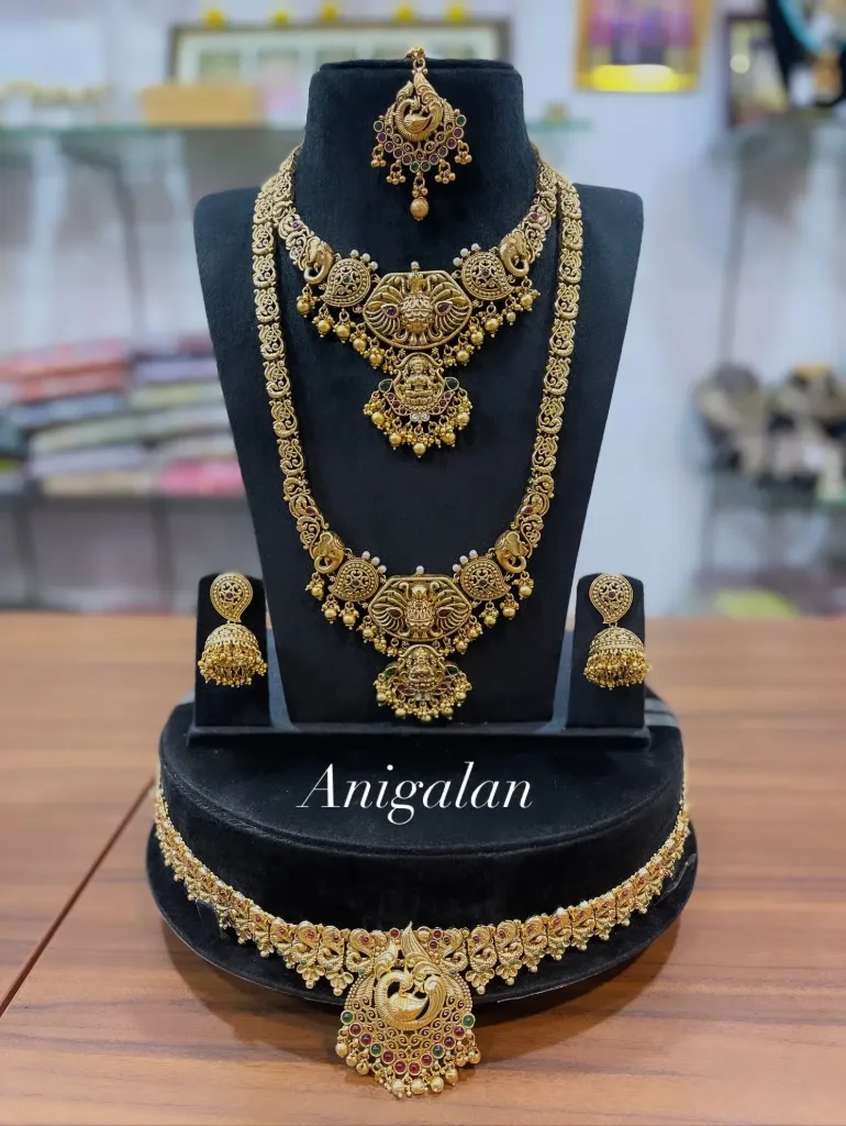 [BD Antique 37] Majestic  Peacock Designs And Goddess Lakshmi Pendents