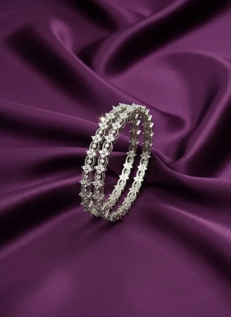 Flower Design Bangles -B200