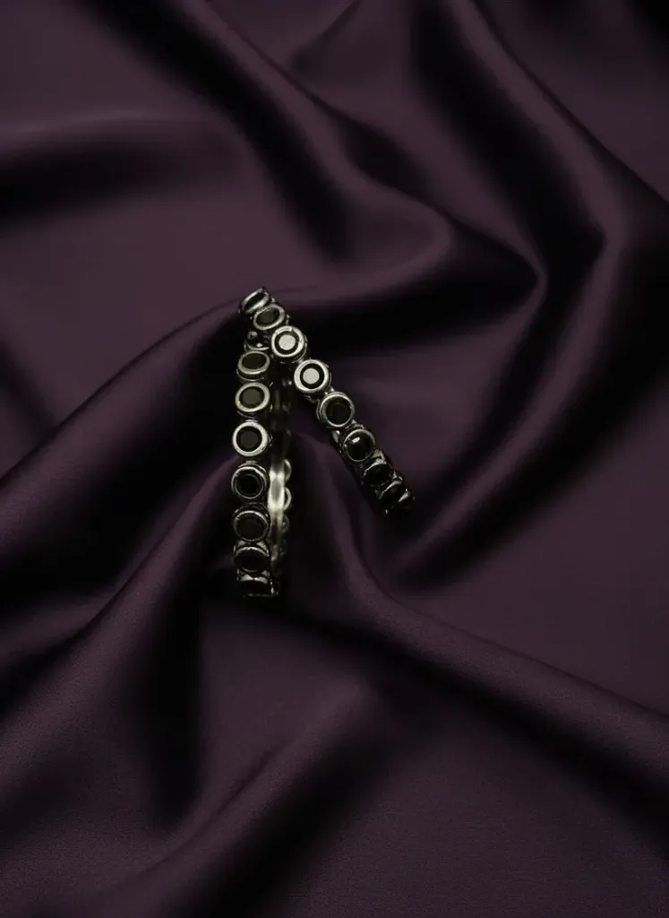 [B208 2.4] Black Stone Bangle -B208 (2.4)