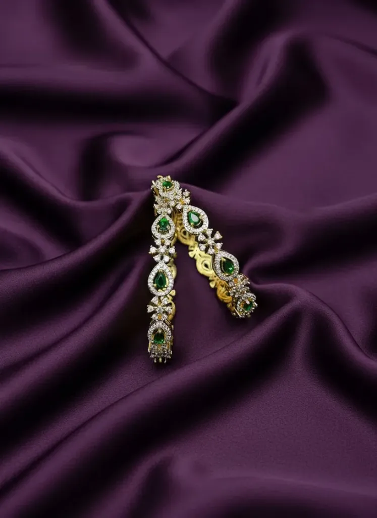 Green Stone Bangles -B216