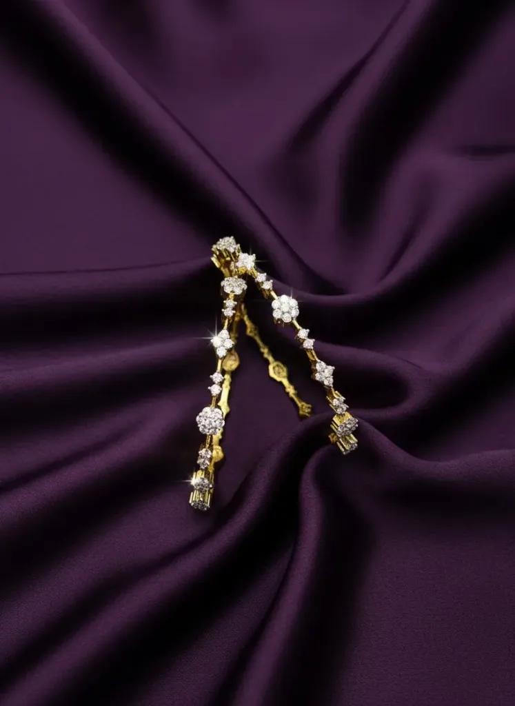 Flower Design AD Bangles -B217