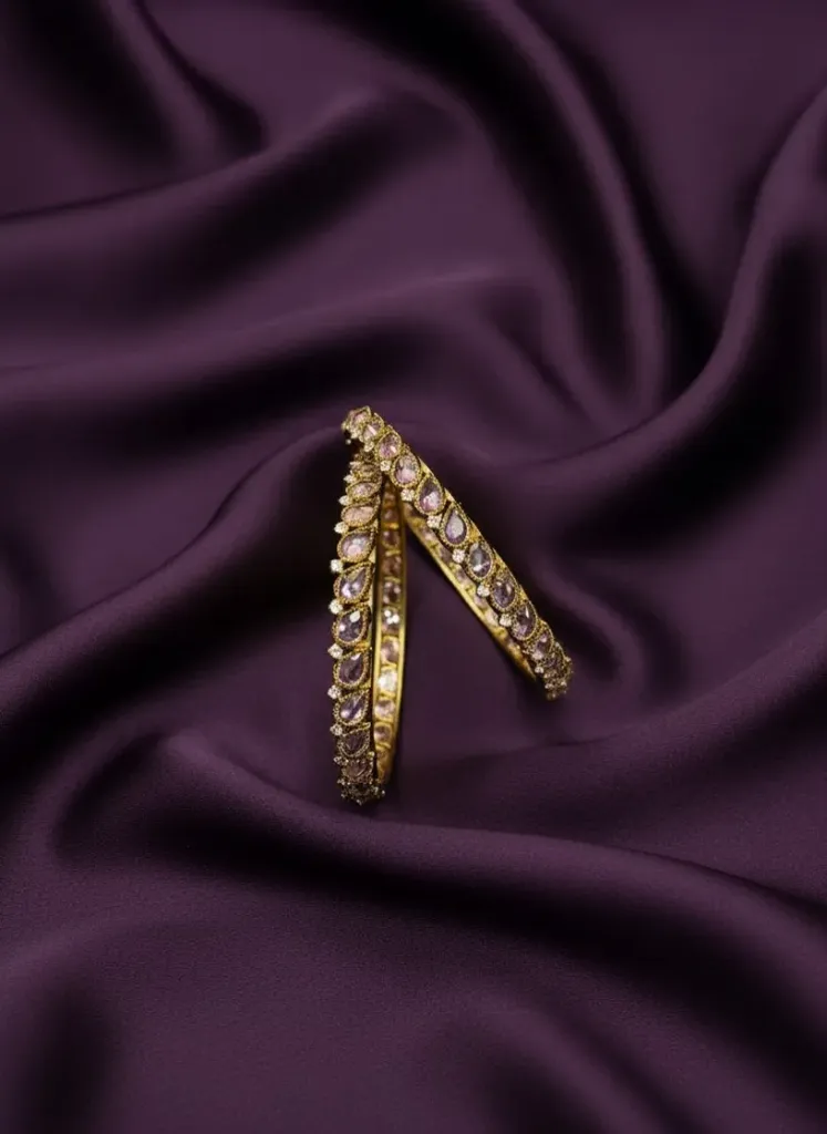 [B230 2.4] Pink Oval Cut AD Bangle-B230 (2.4)