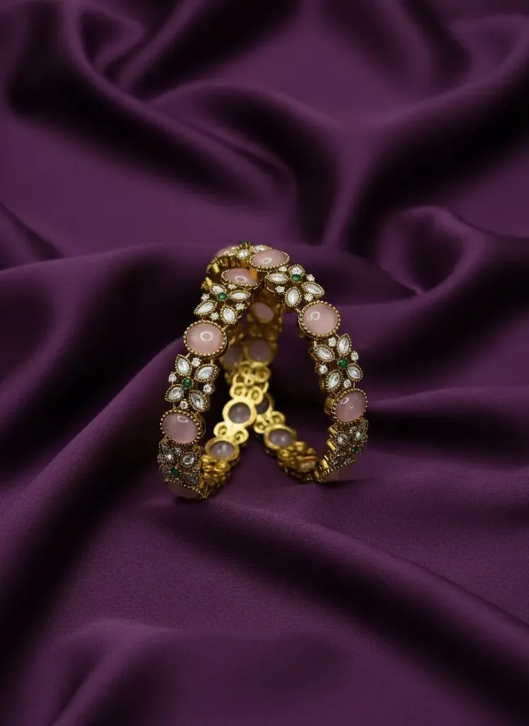 Oval Shape Flower Bangles -B232