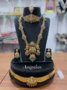 Temple Jewellery Long Haram With Goddess Lakshmi Necklace
