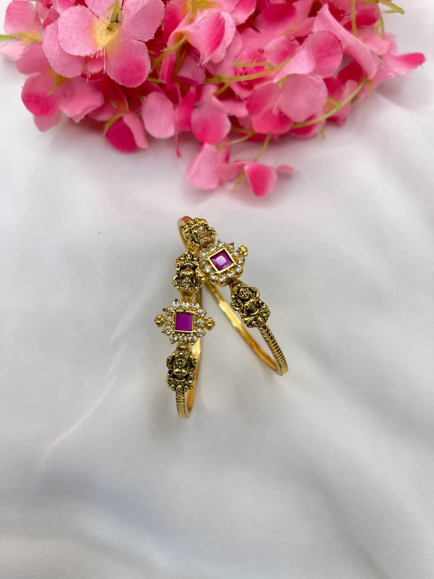 [B252 2.4] Lakshmi Pink Stone Bangle-B252 (2.4)
