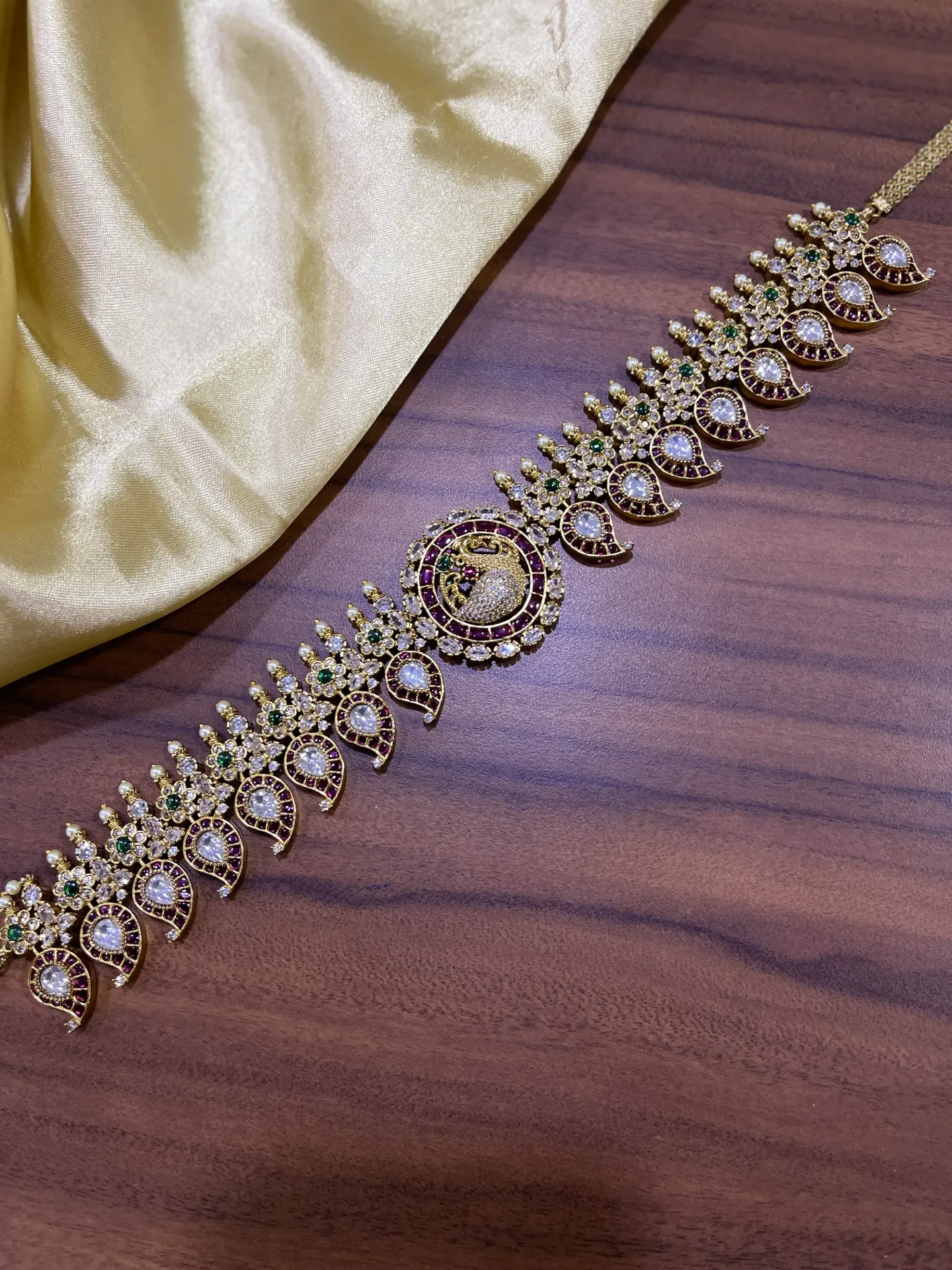 [HB082] Floral Design With Stone Hipchain-HB082