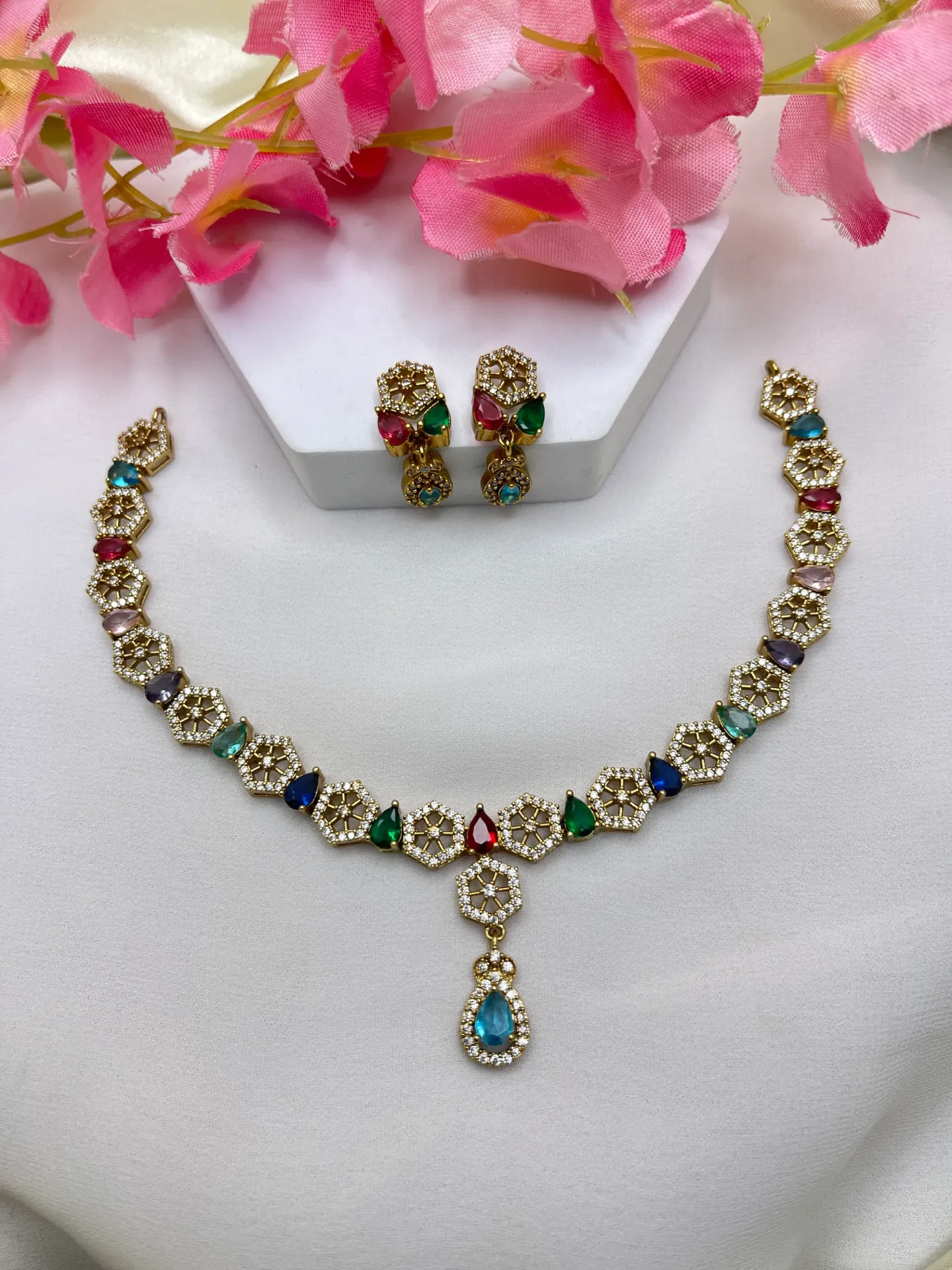 [Necklace 176] Multi Stone Necklace -N176