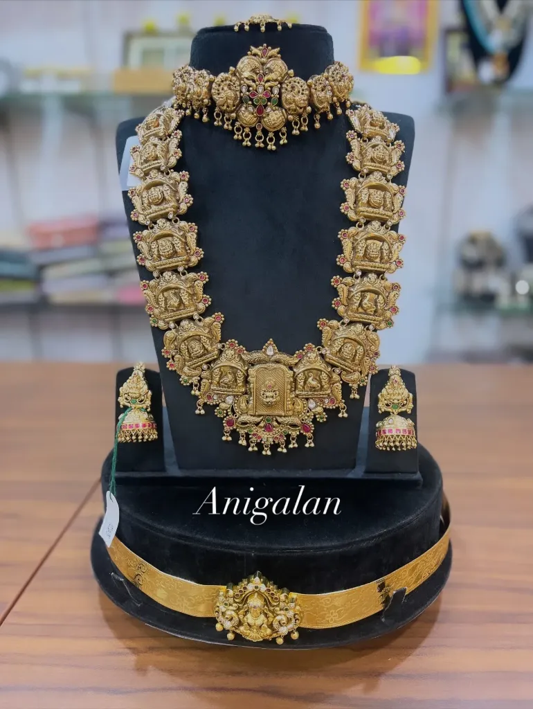 [BD Antique 71] Temple South Indian Pure Silver Set