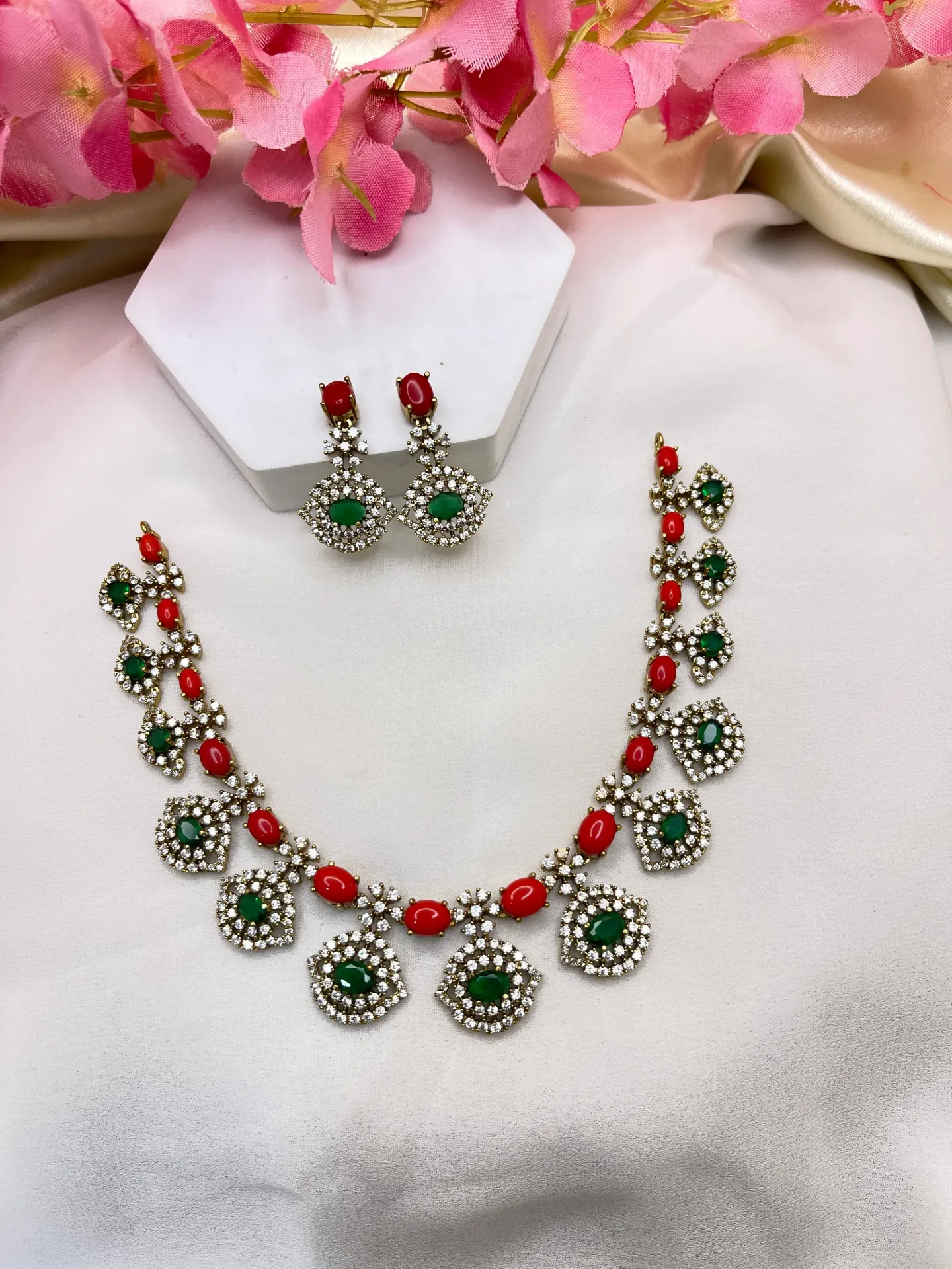 AD Green Stone Necklace -N235