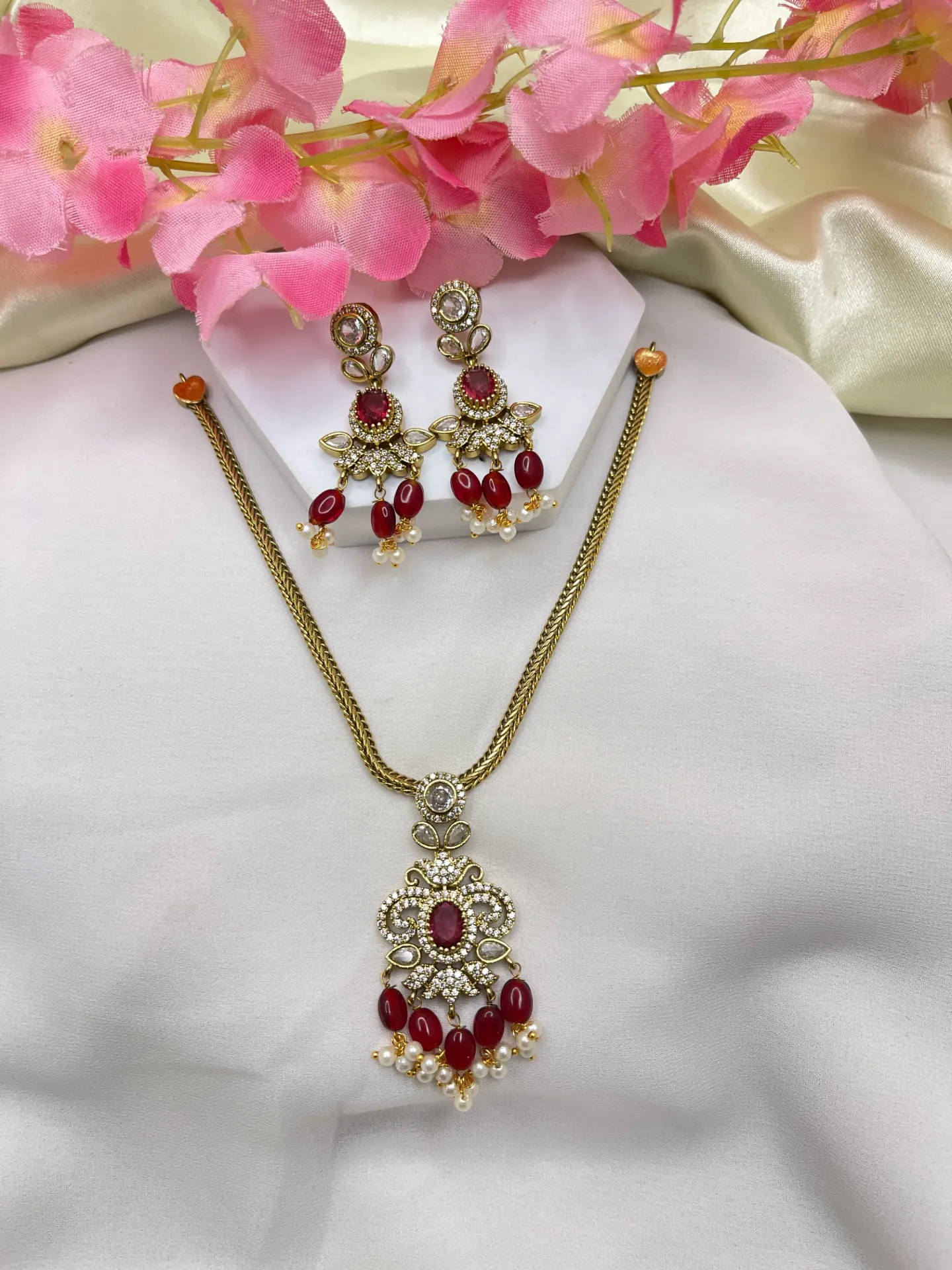 [Necklace 261] Ruby Peral Grace Necklace-N261