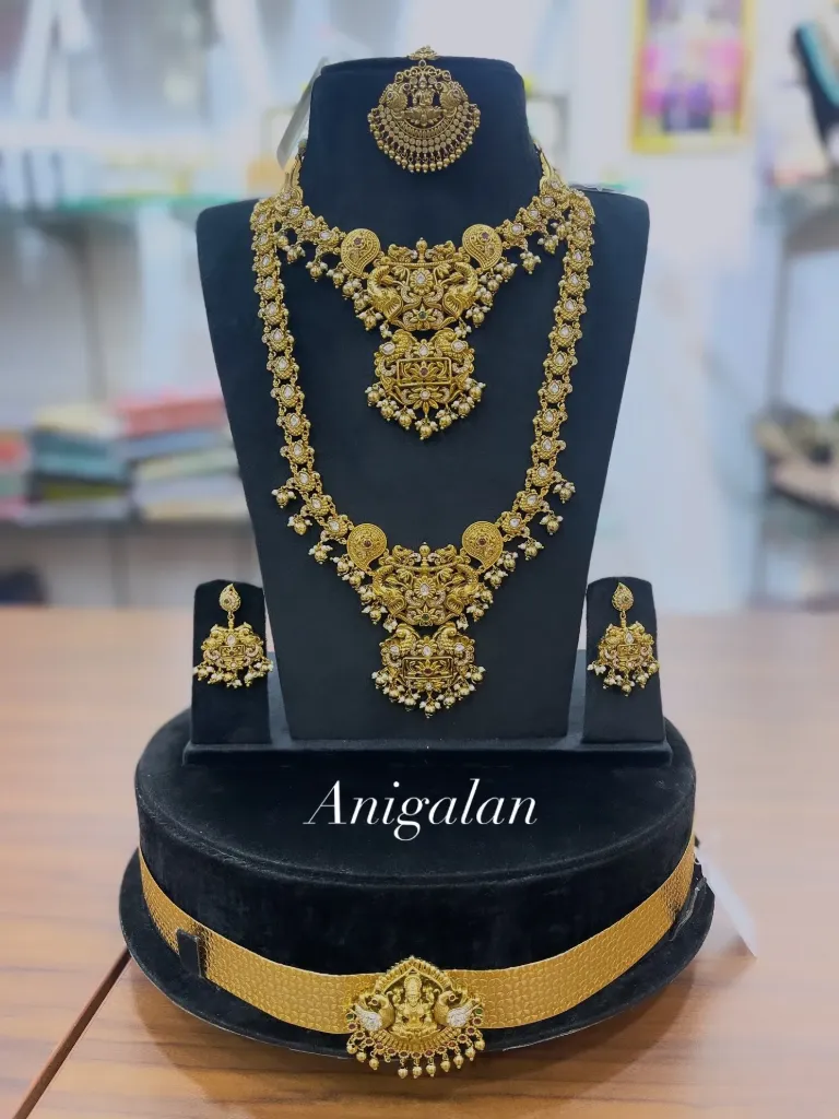 [BD Antique 79] Antique Lakshmi Peacock Jewellery Set