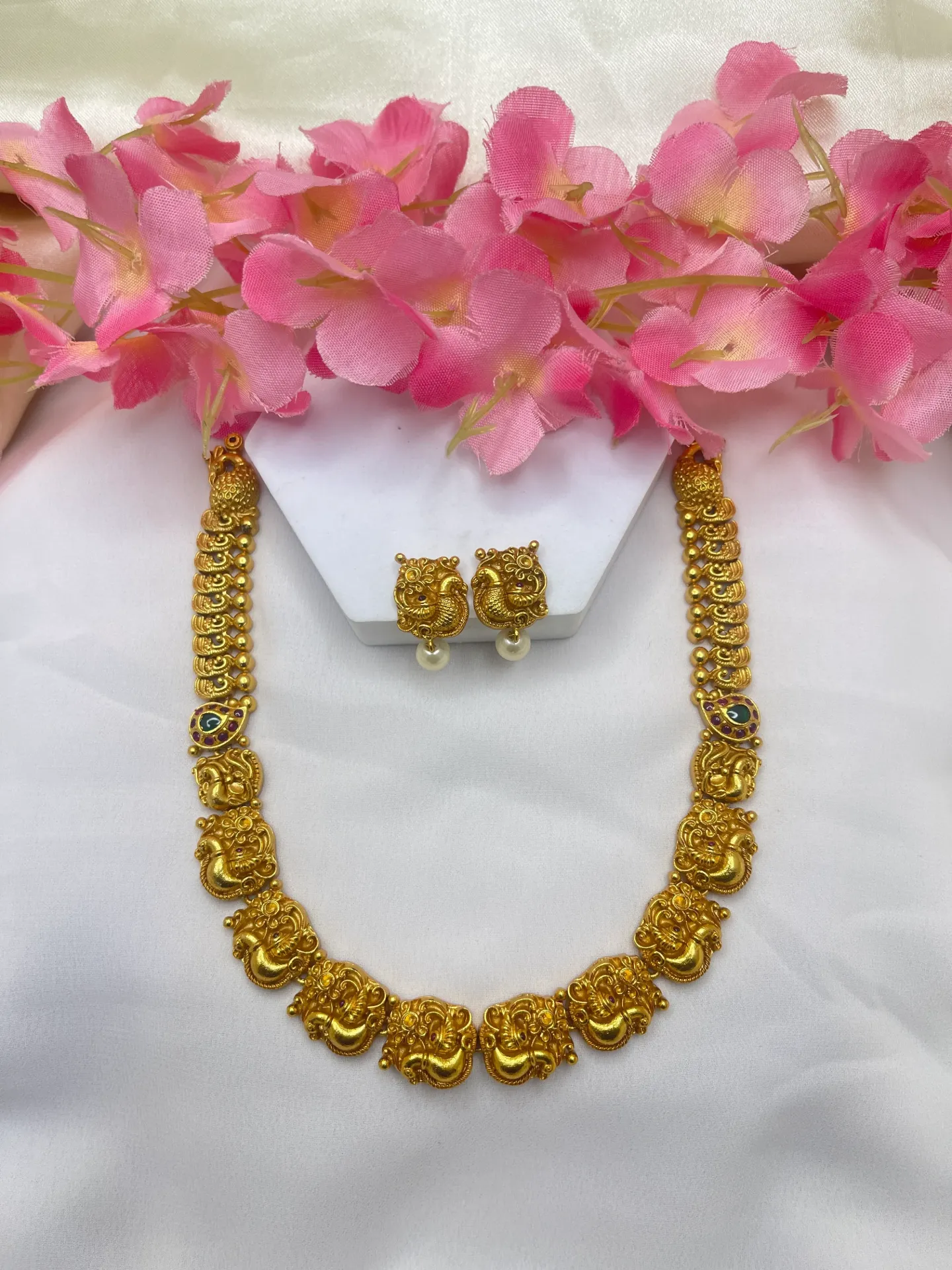 Golden Peacock Design Necklace-N274