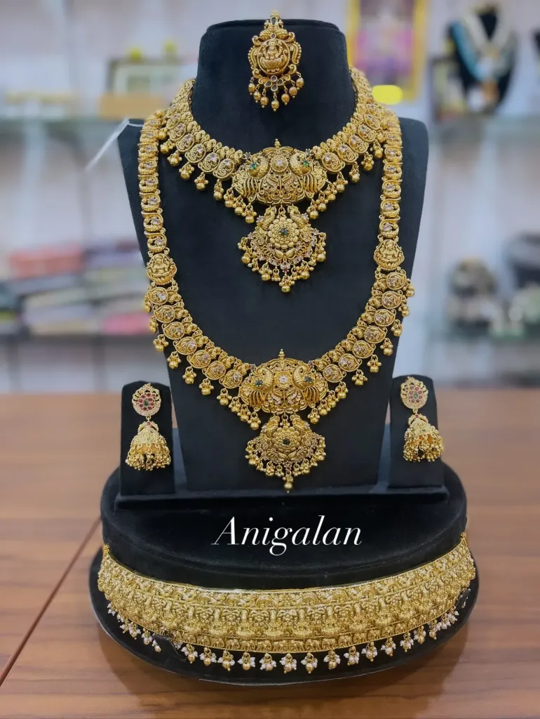 [BD Antique 80] Beautiful Gold Plated Antique Bridal Jewellery Set