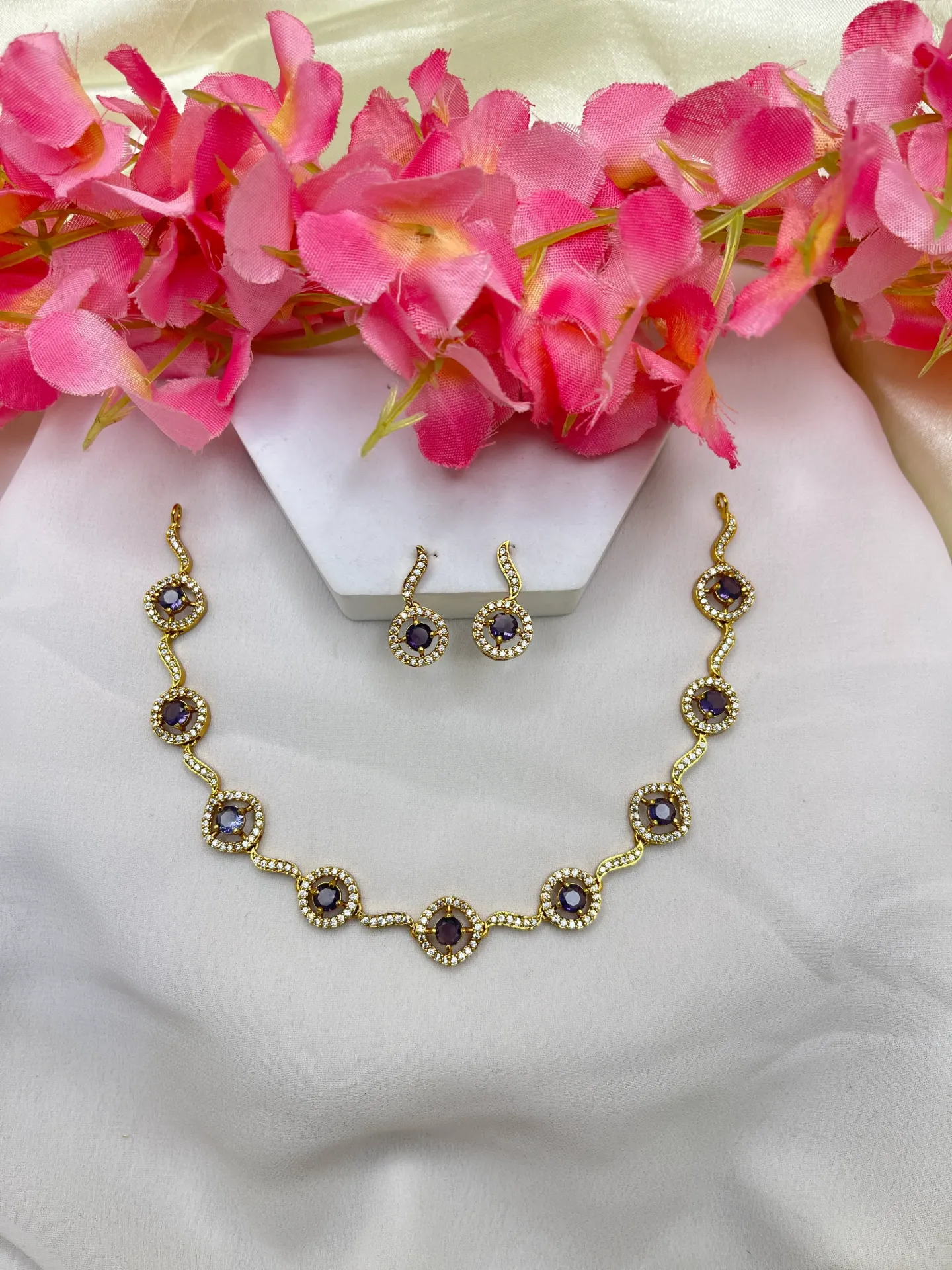 Ocean Wave Crystal Necklace -N311