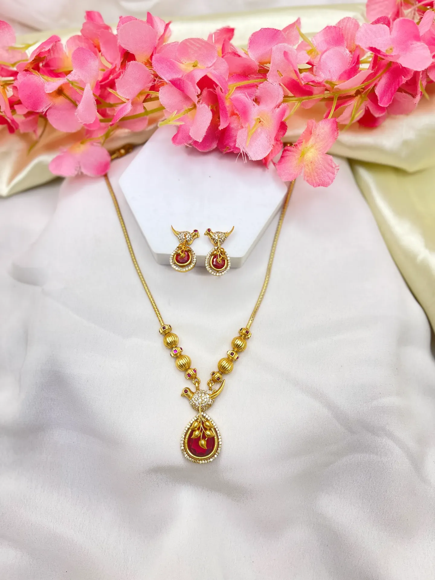 Single Stone Pendent With Chain -N314