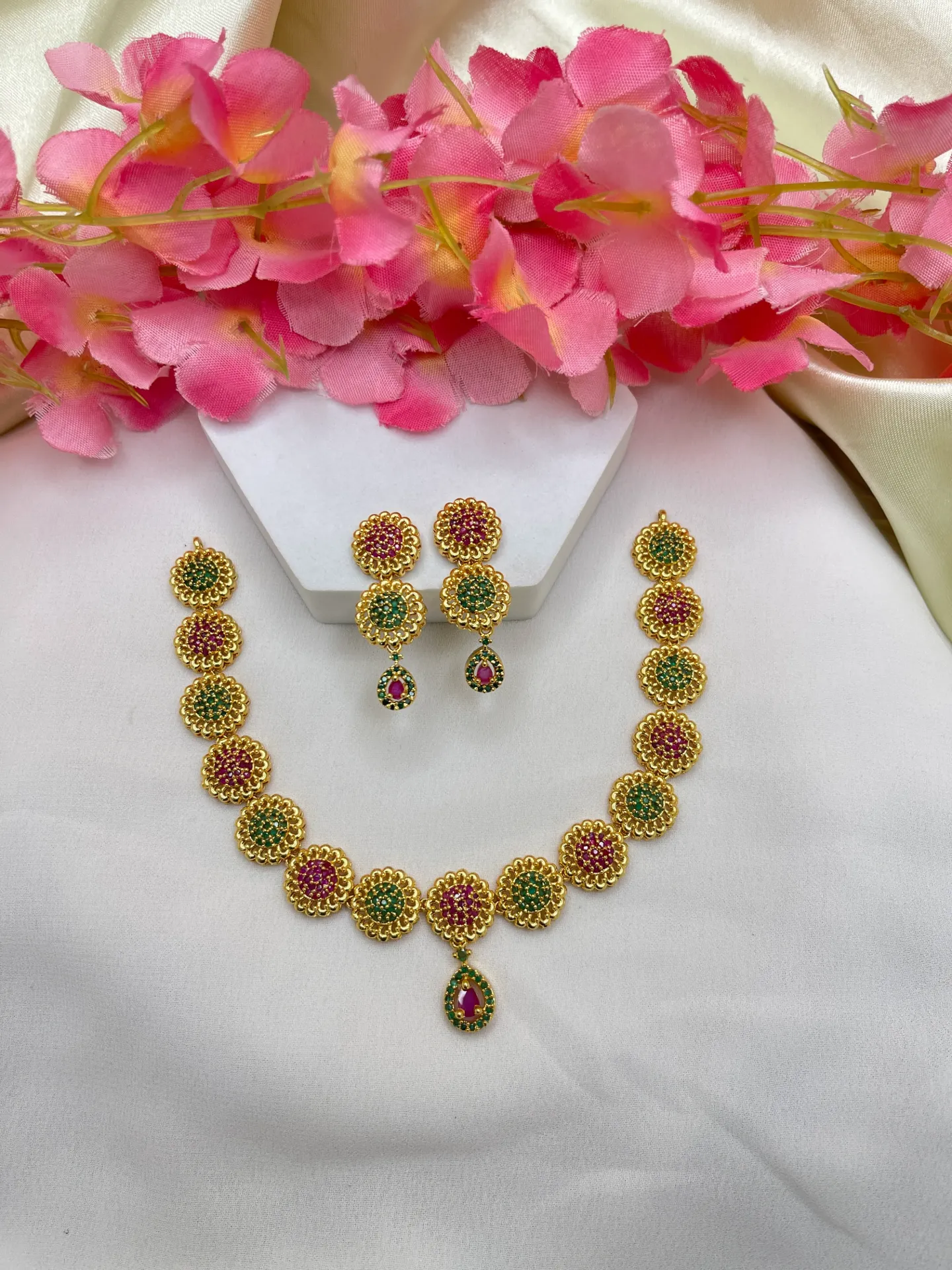 Multi Color Stone Necklace -N335