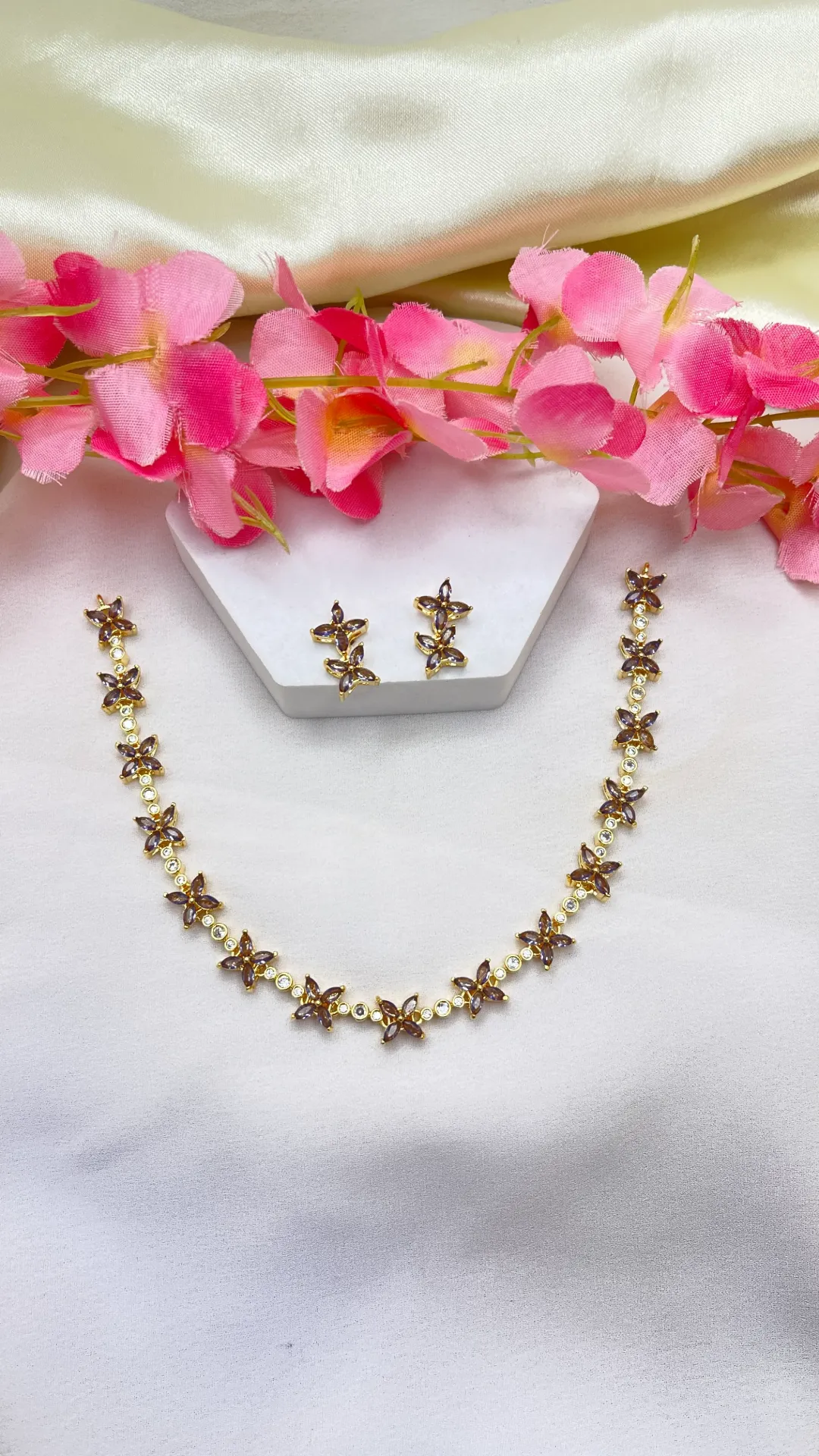 AD Stone necklace And Earrings -N345